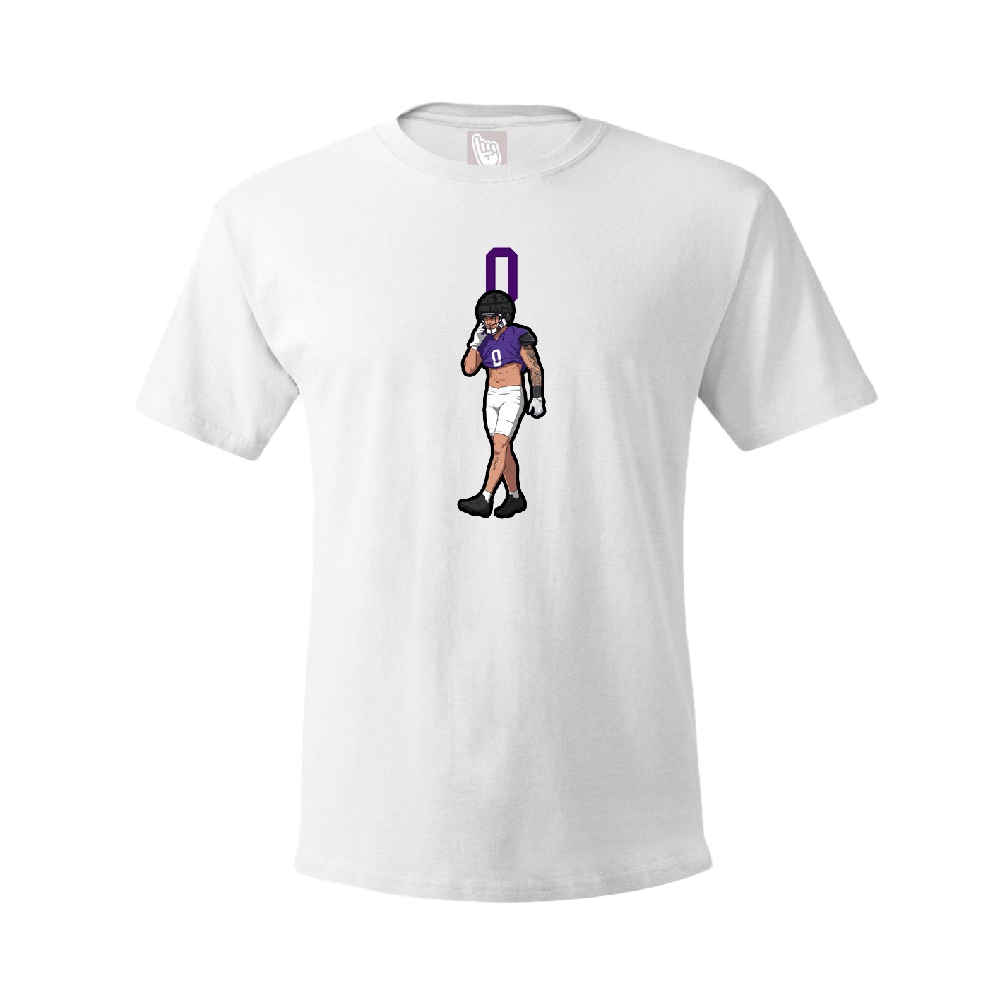 Youth Tee — Number Top in White