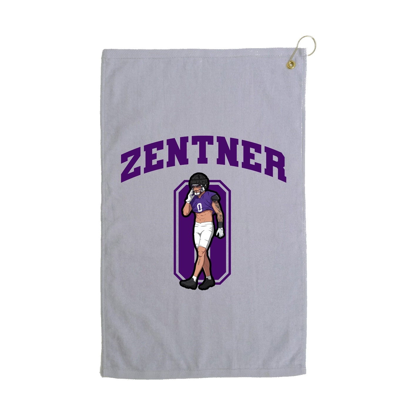 Golf Towel — Number in Grey