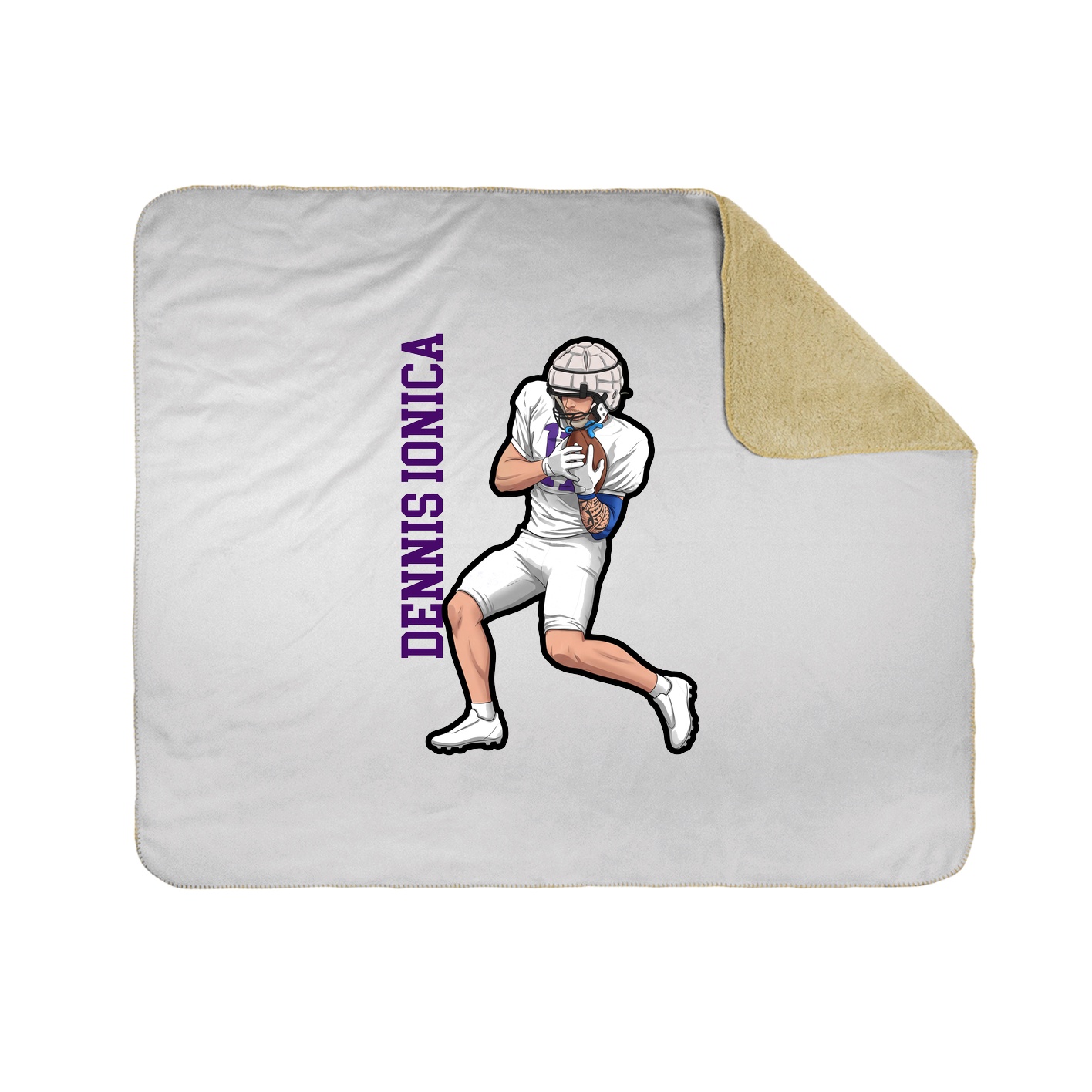 Throw Blanket — Name Vertical in White