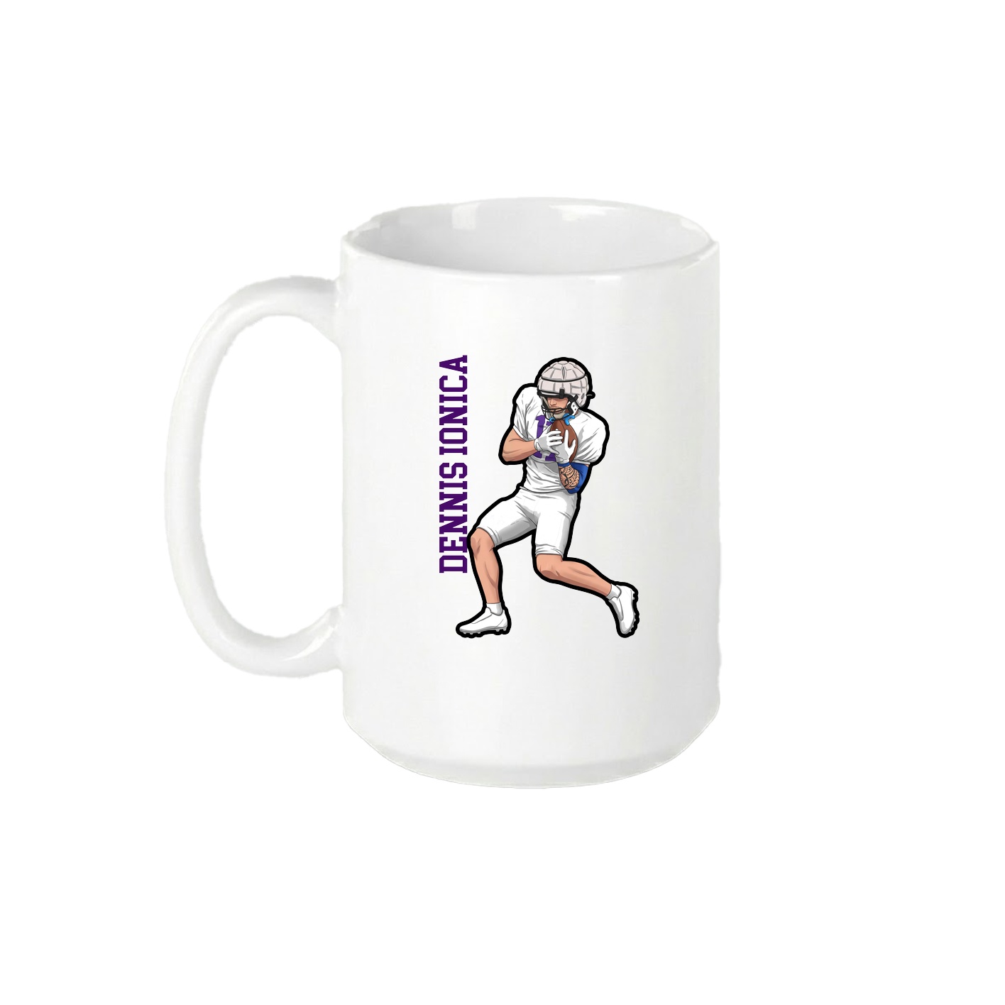 15oz Coffee Mug — Name Vertical in White