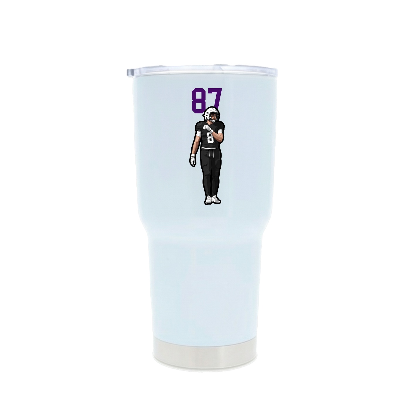 30oz Stainless Steel Tumbler — Number Top in White