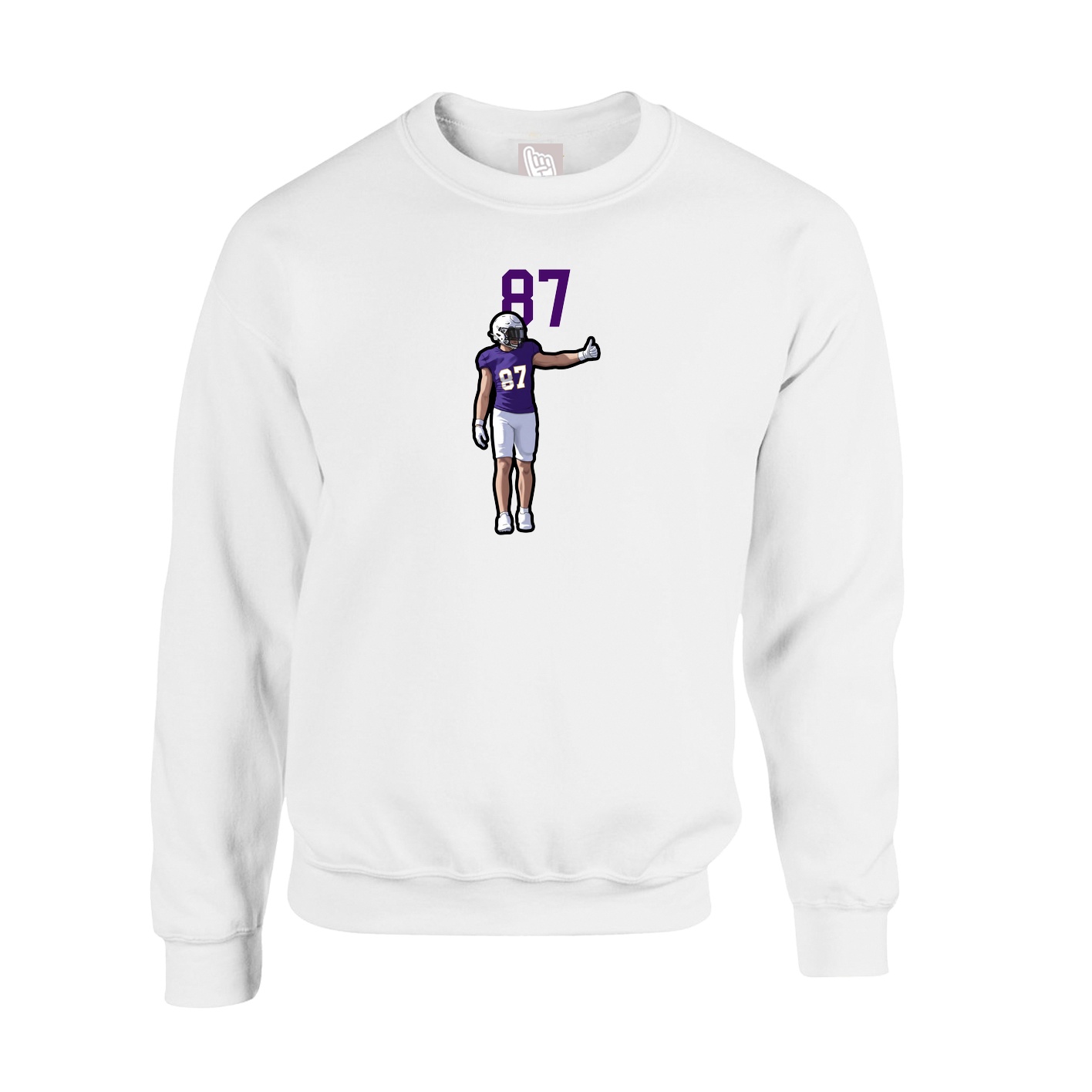 Fleece Crew — Number Top in White