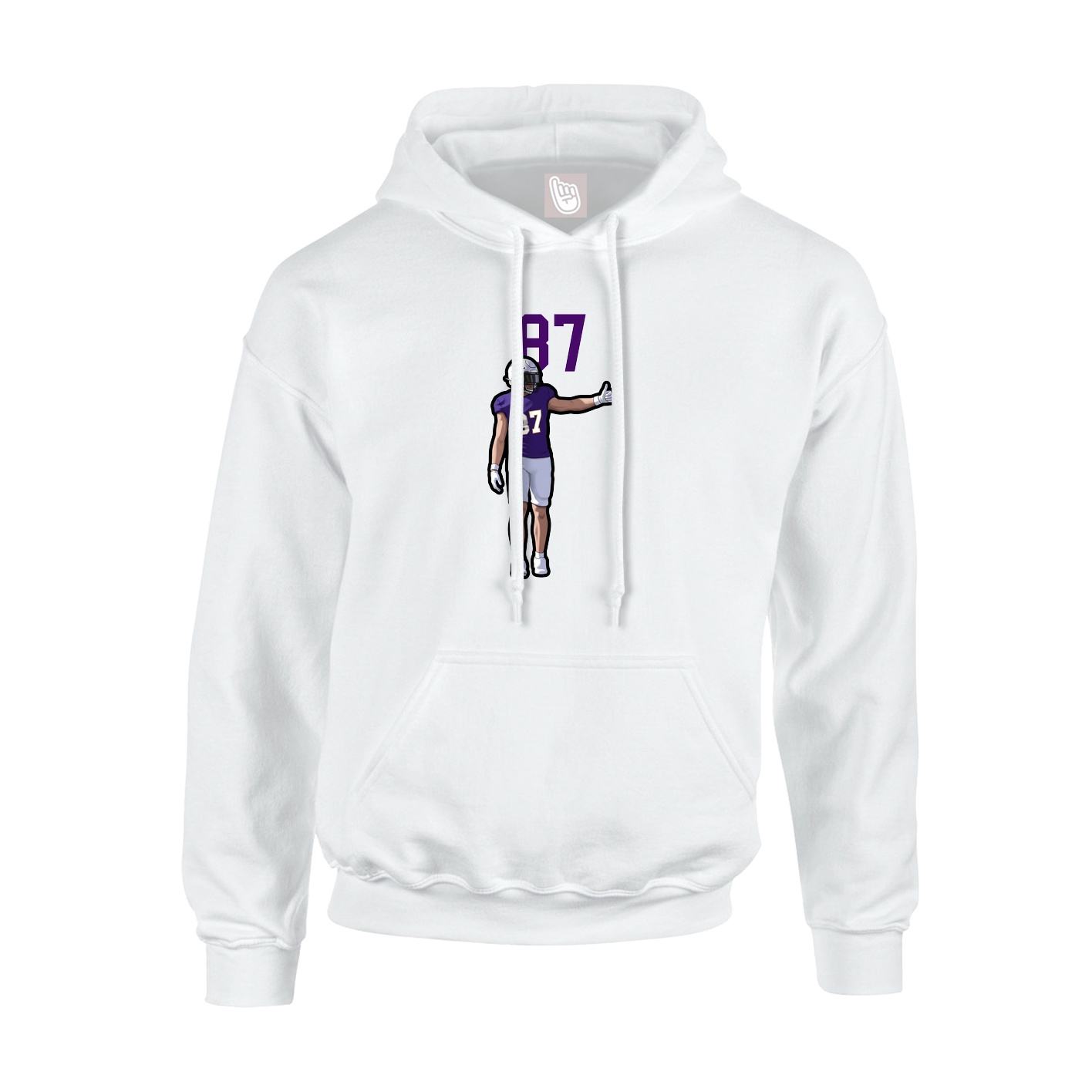 Youth Hoodie — Number Top in White