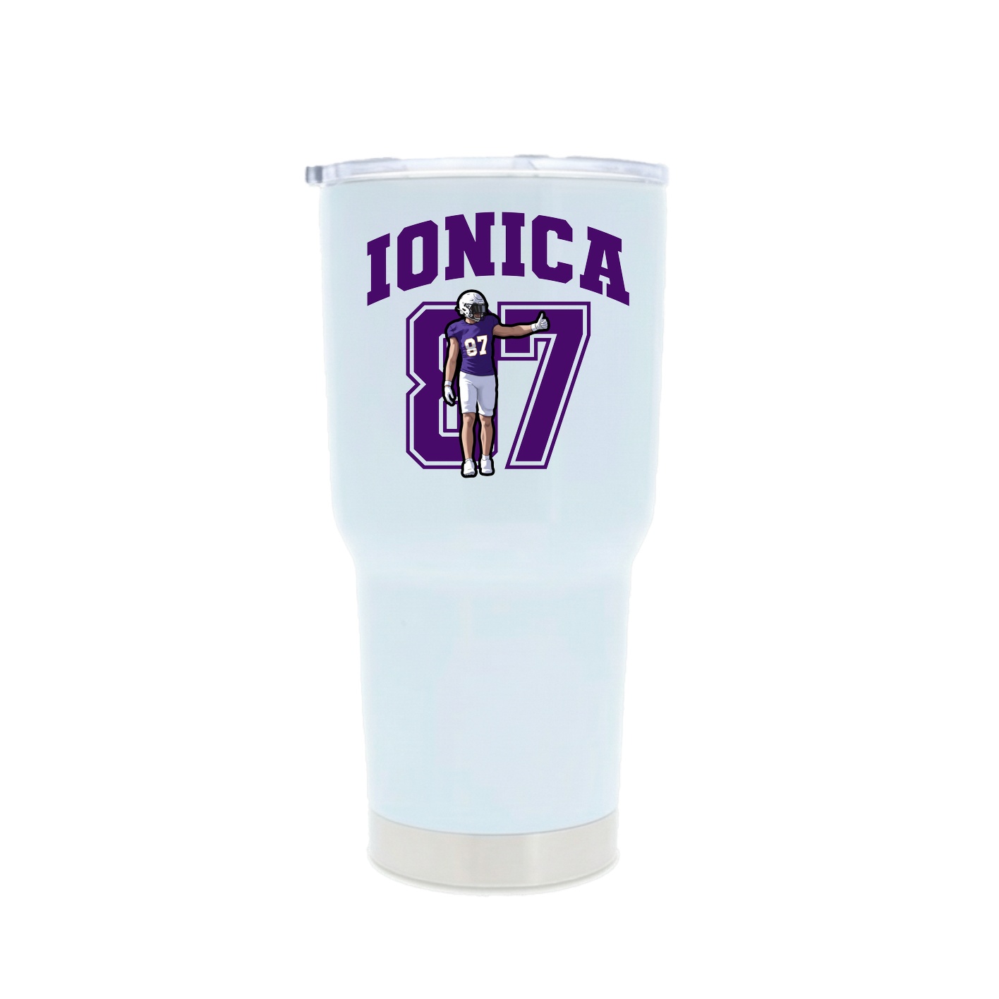 30oz Stainless Steel Tumbler — Number in White