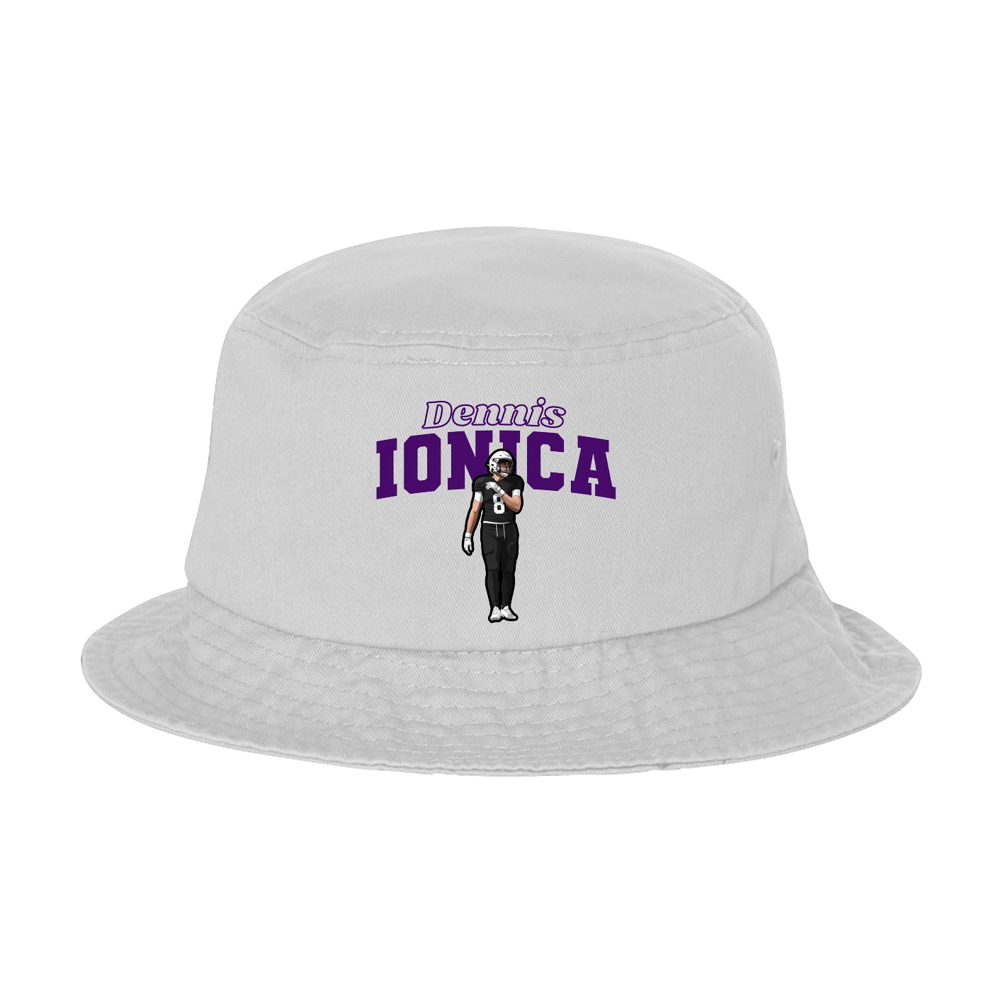 Bucket Cap — Name Arch in White