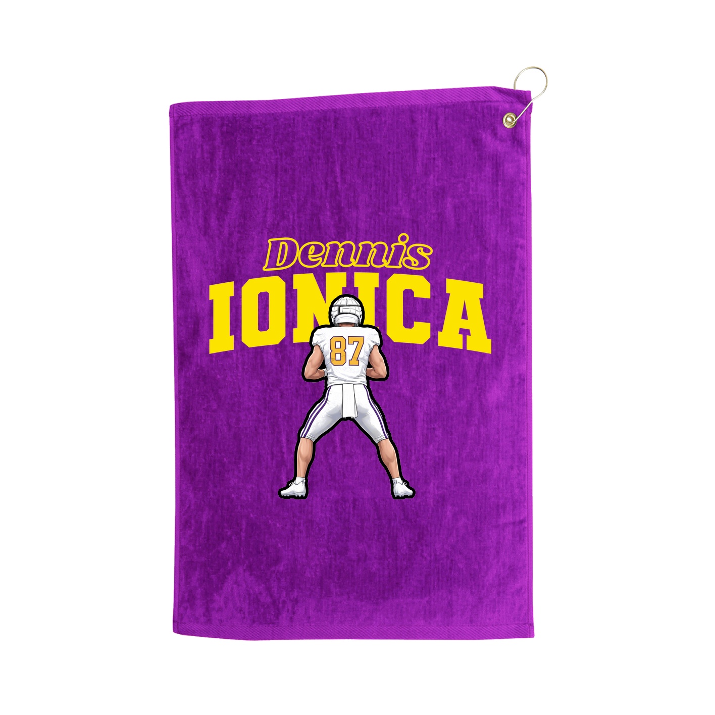 Golf Towel — Name Arch in Purple