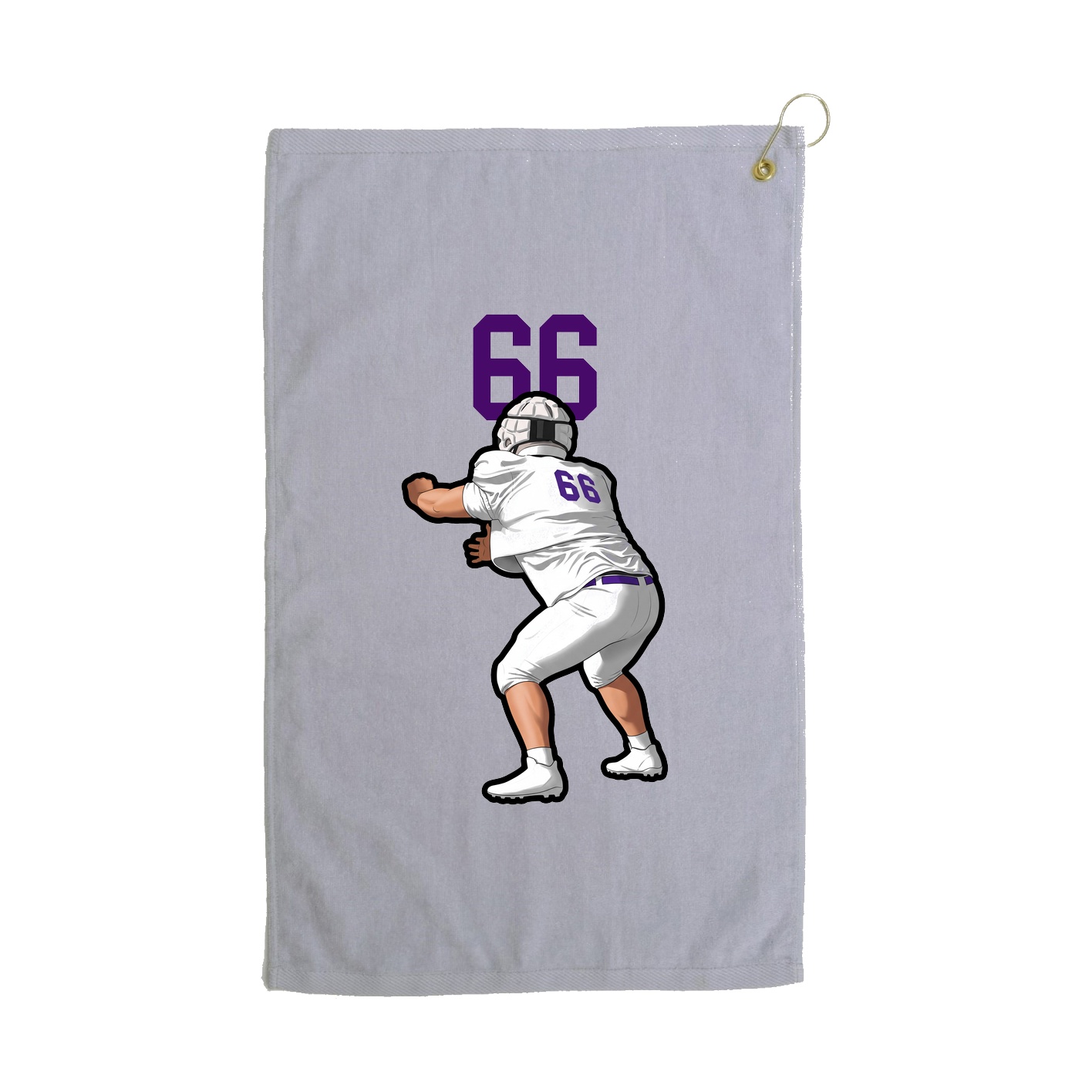 Golf Towel — Number Top in Grey
