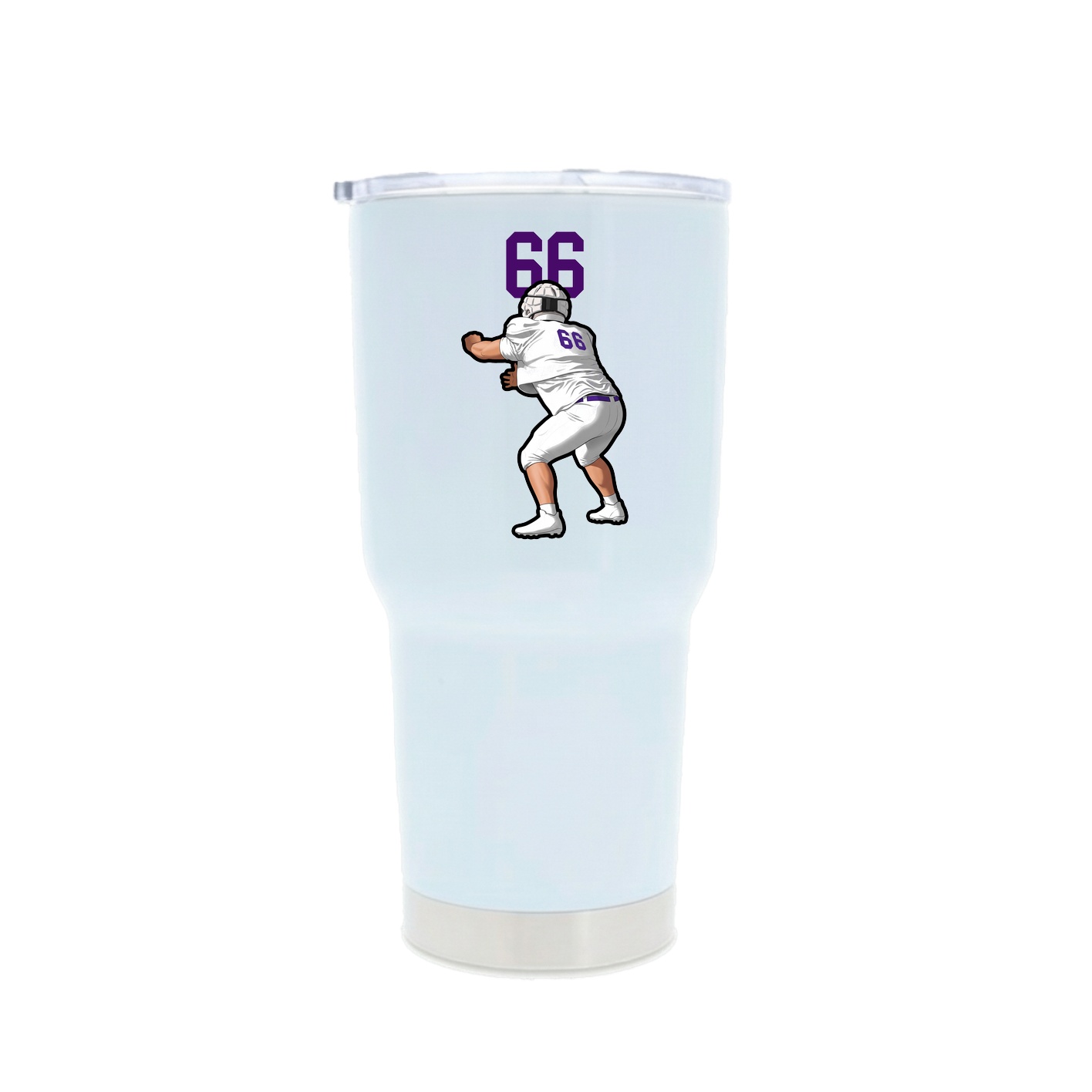 30oz Stainless Steel Tumbler — Number Top in White