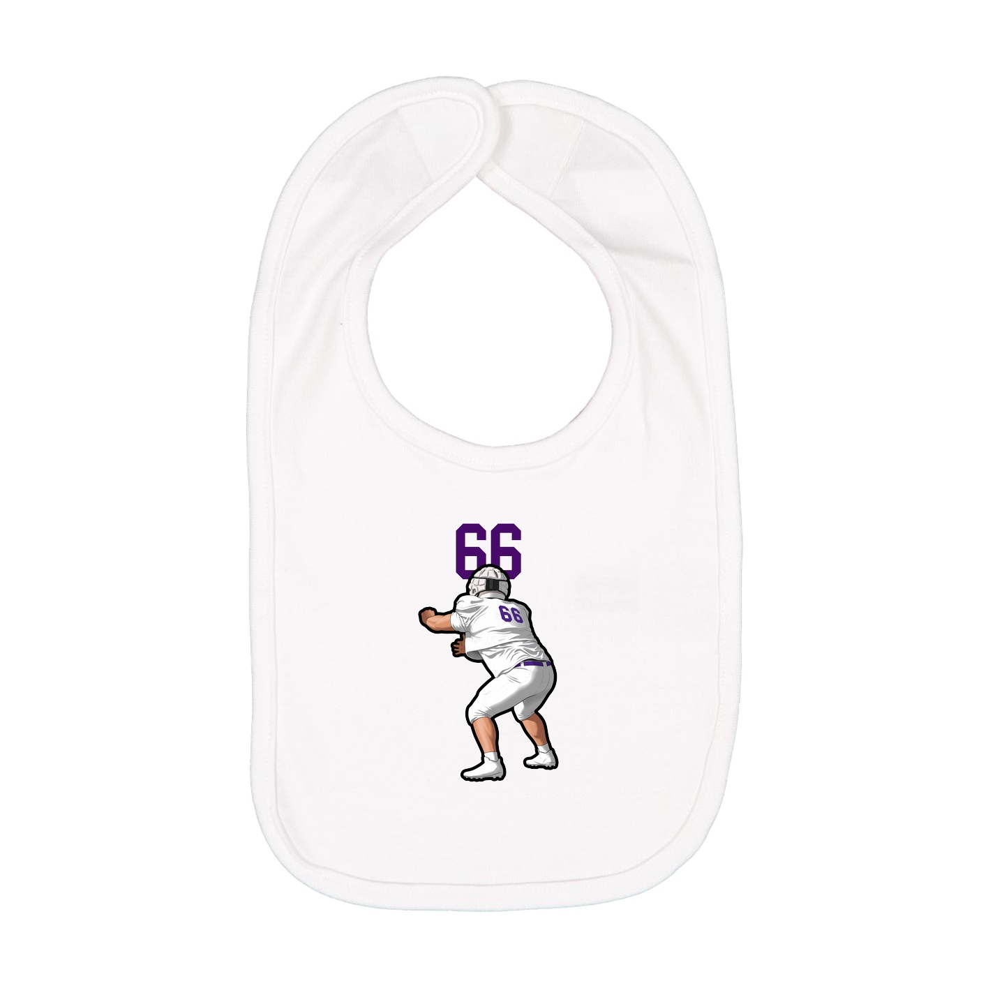 Infant Bib — Number Top in White