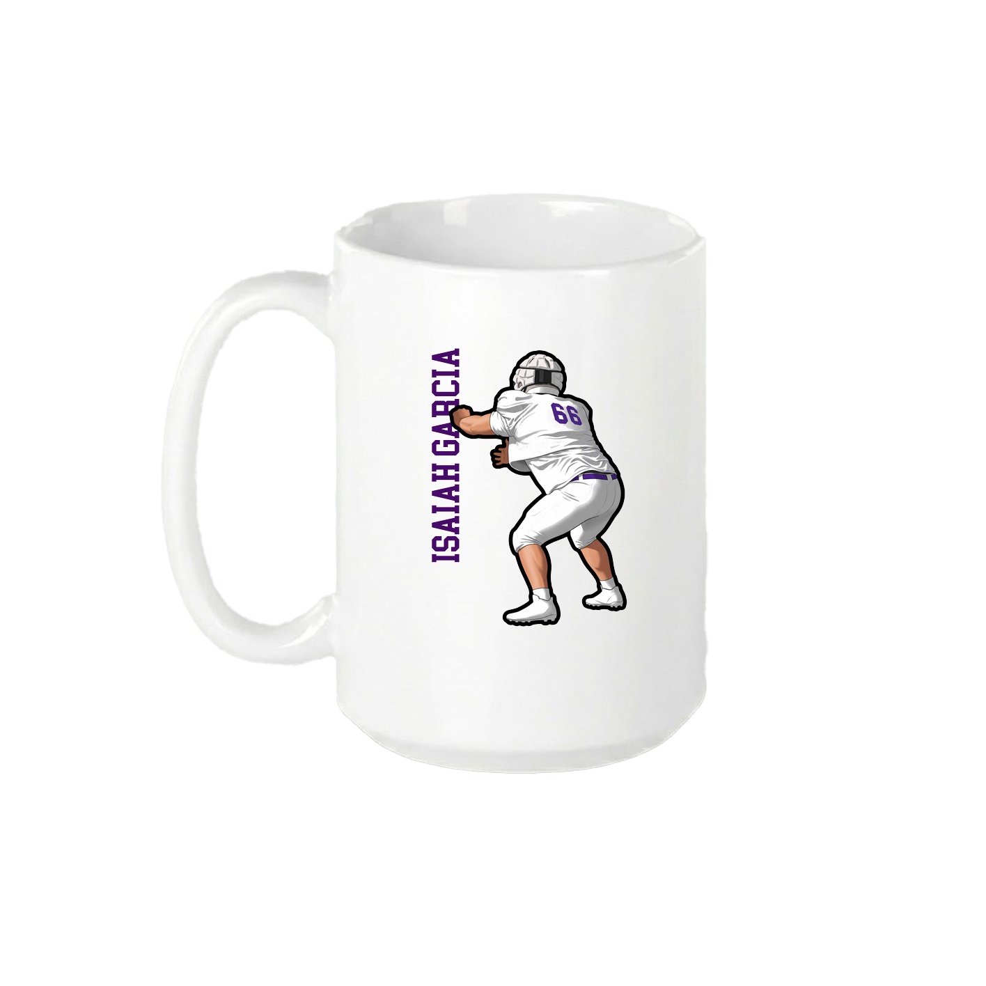 15oz Coffee Mug — Name Vertical in White