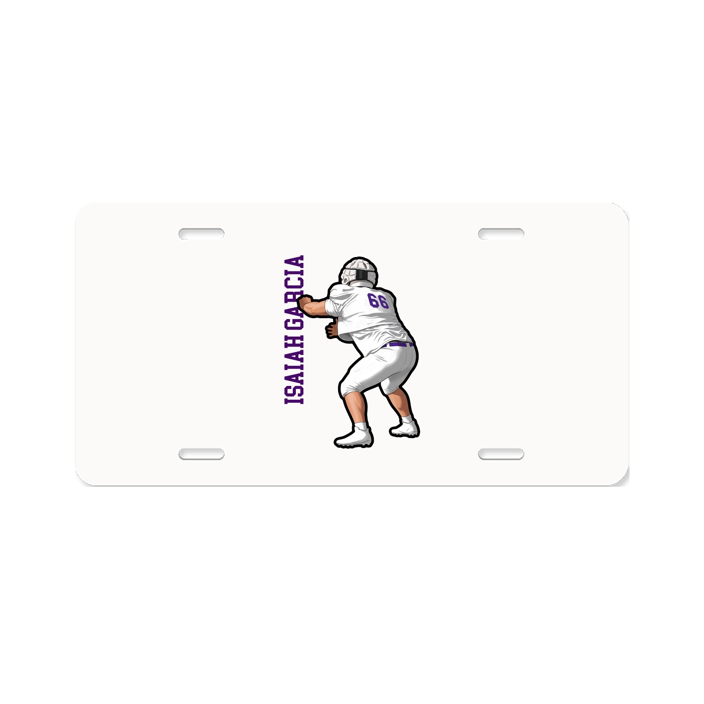 License Plate — Name Vertical in Classic