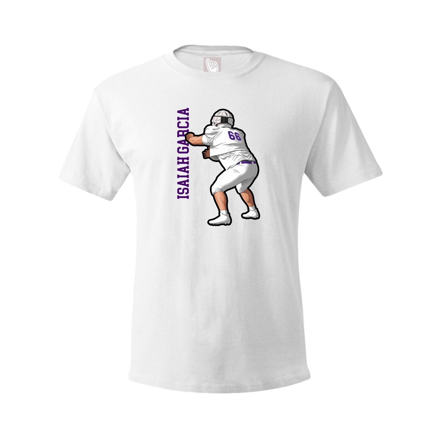 Youth Tee — Name Vertical in White
