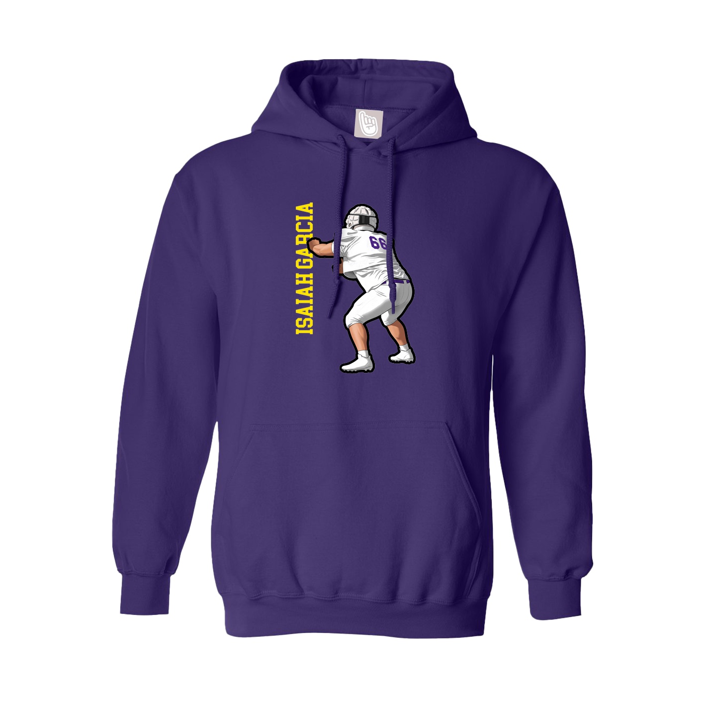 Hoodie — Name Vertical in Purple