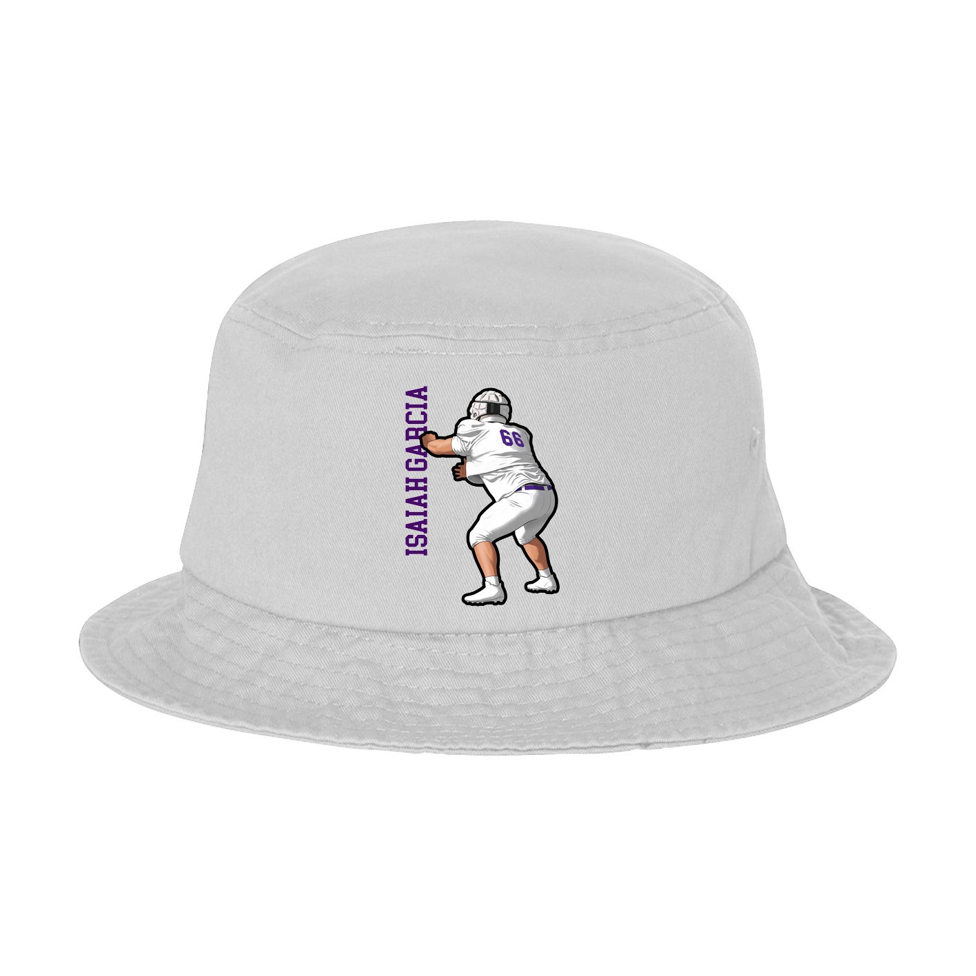 Bucket Cap — Name Vertical in White