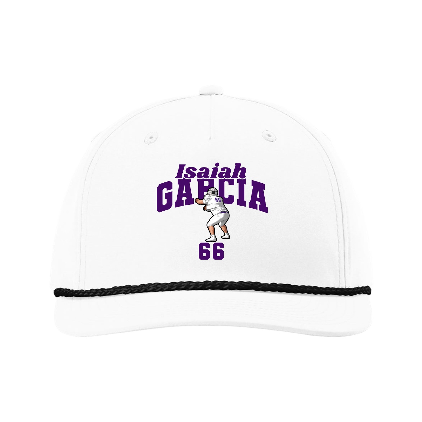 Five-Panel Classic Rope Cap — Signature Arch in White