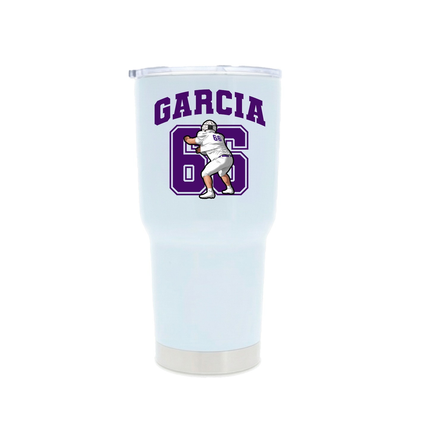 30oz Stainless Steel Tumbler — Number in White