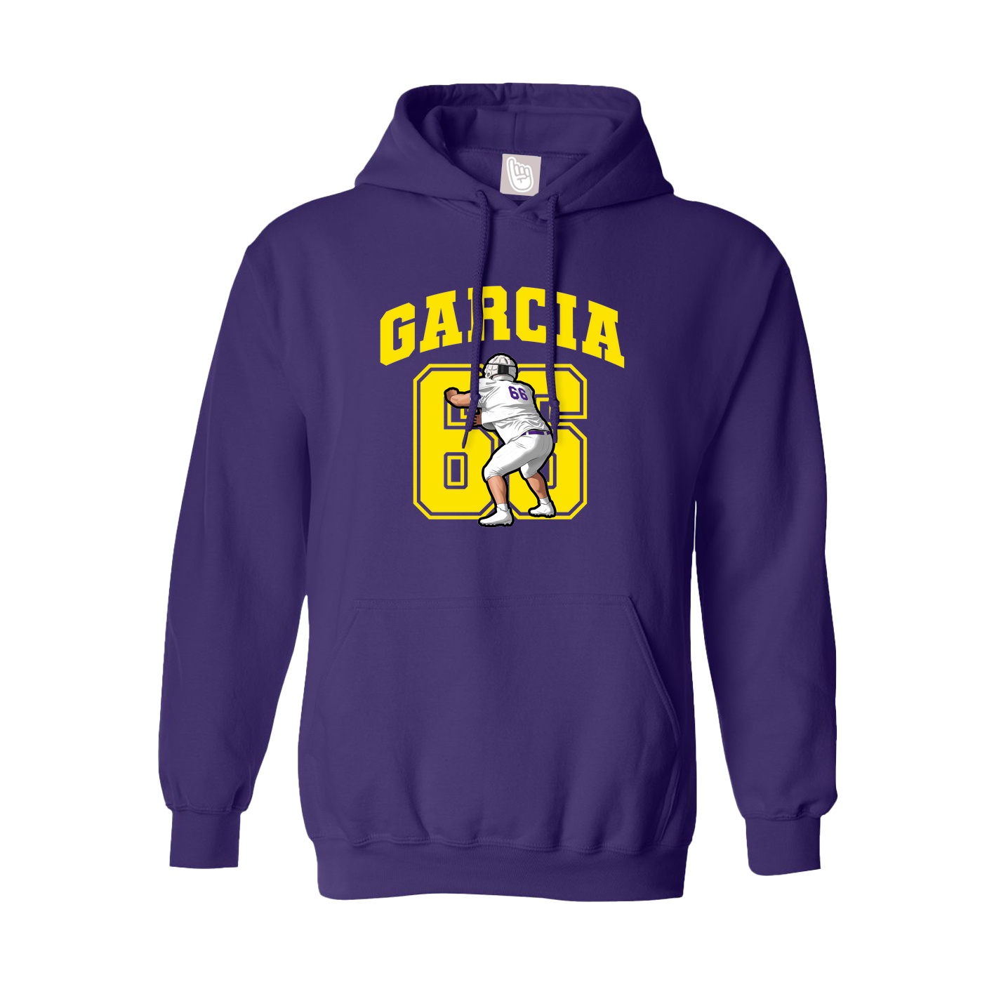 Youth Hoodie — Number in Purple