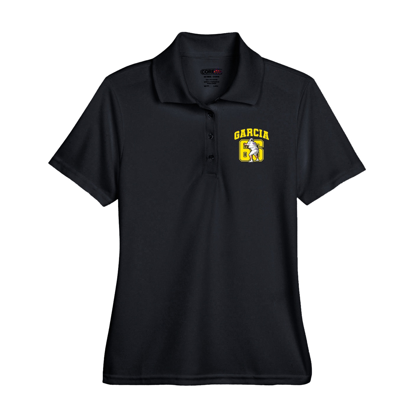 Performance Polo — Number in Black