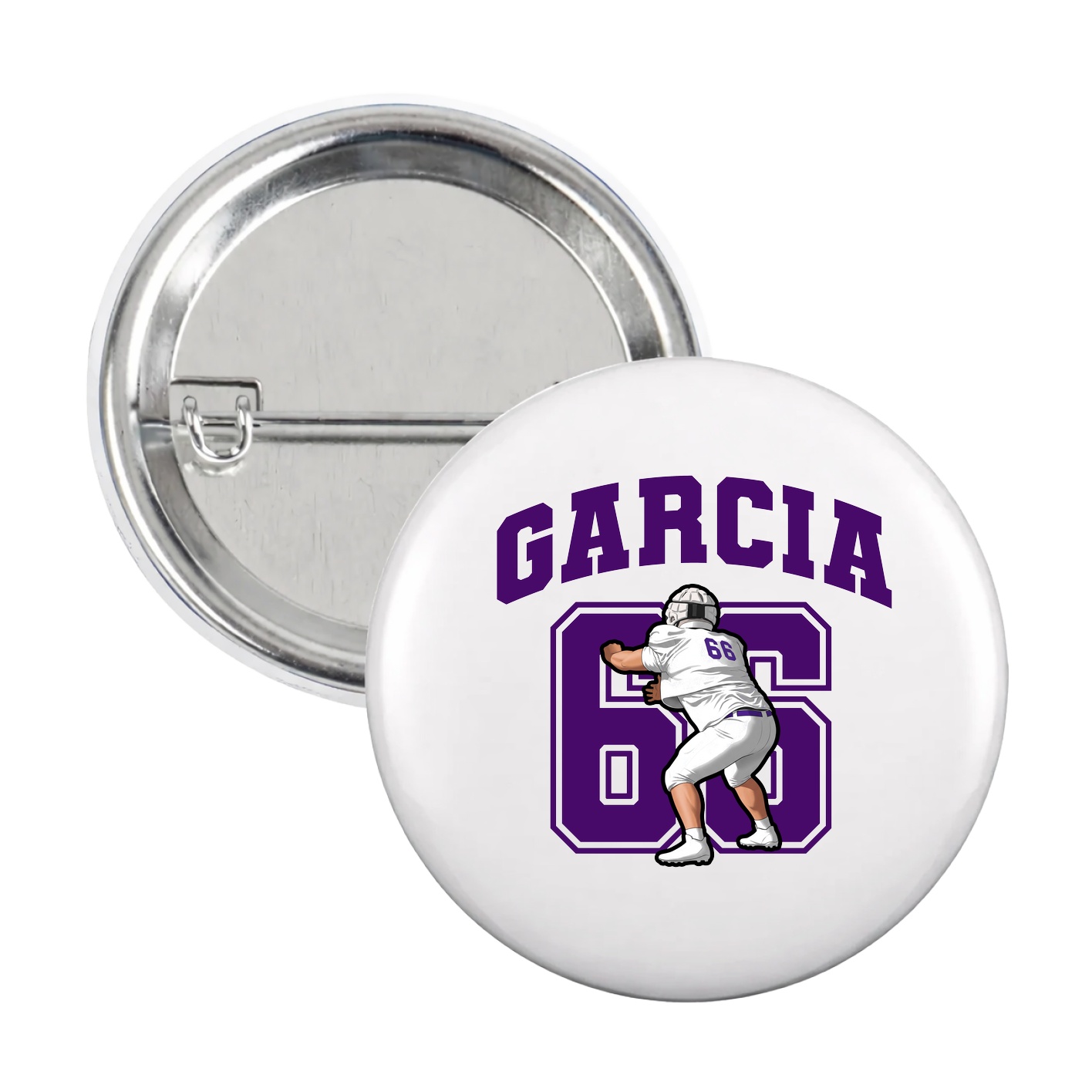 Game Day Button — Number in White