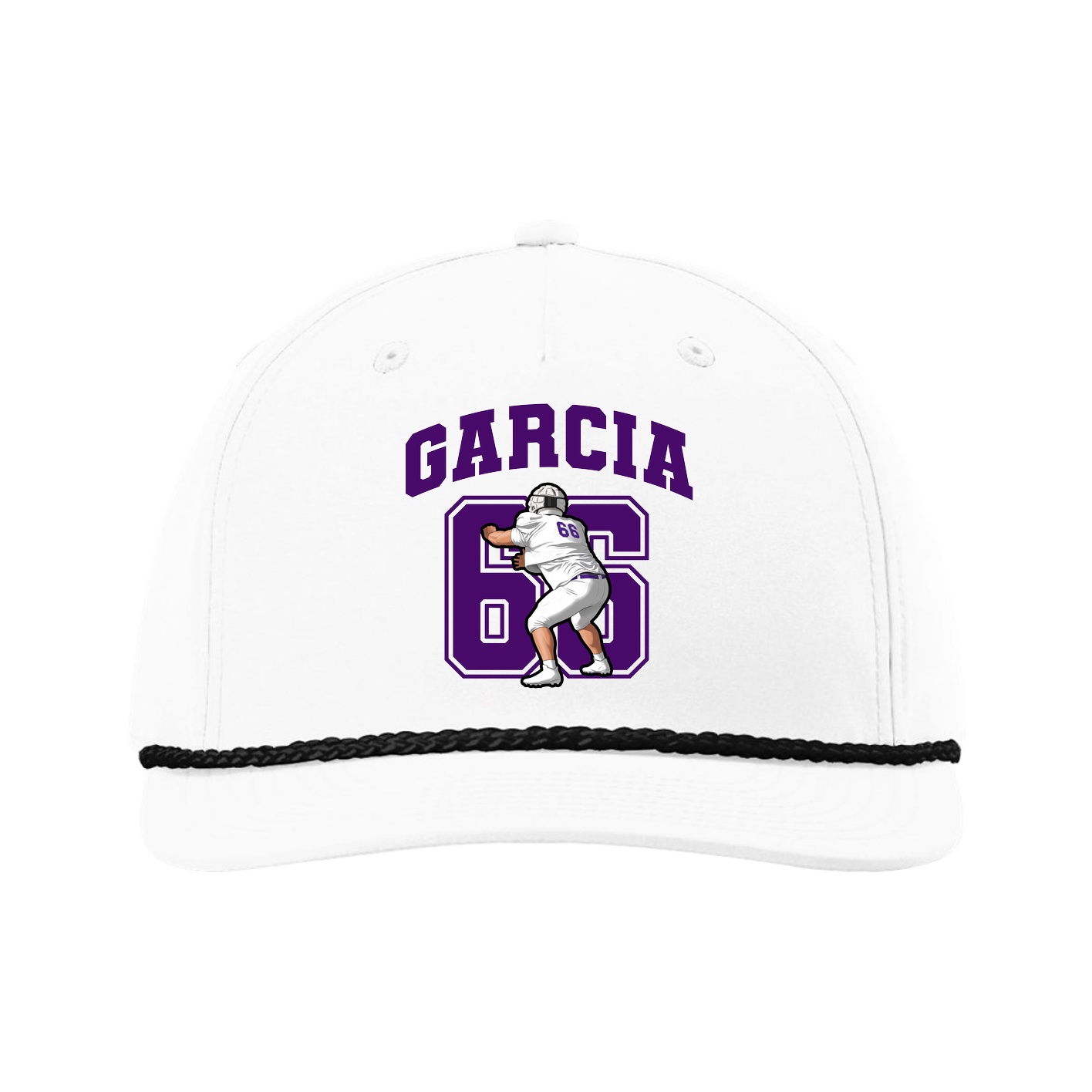Five-Panel Classic Rope Cap — Number in White