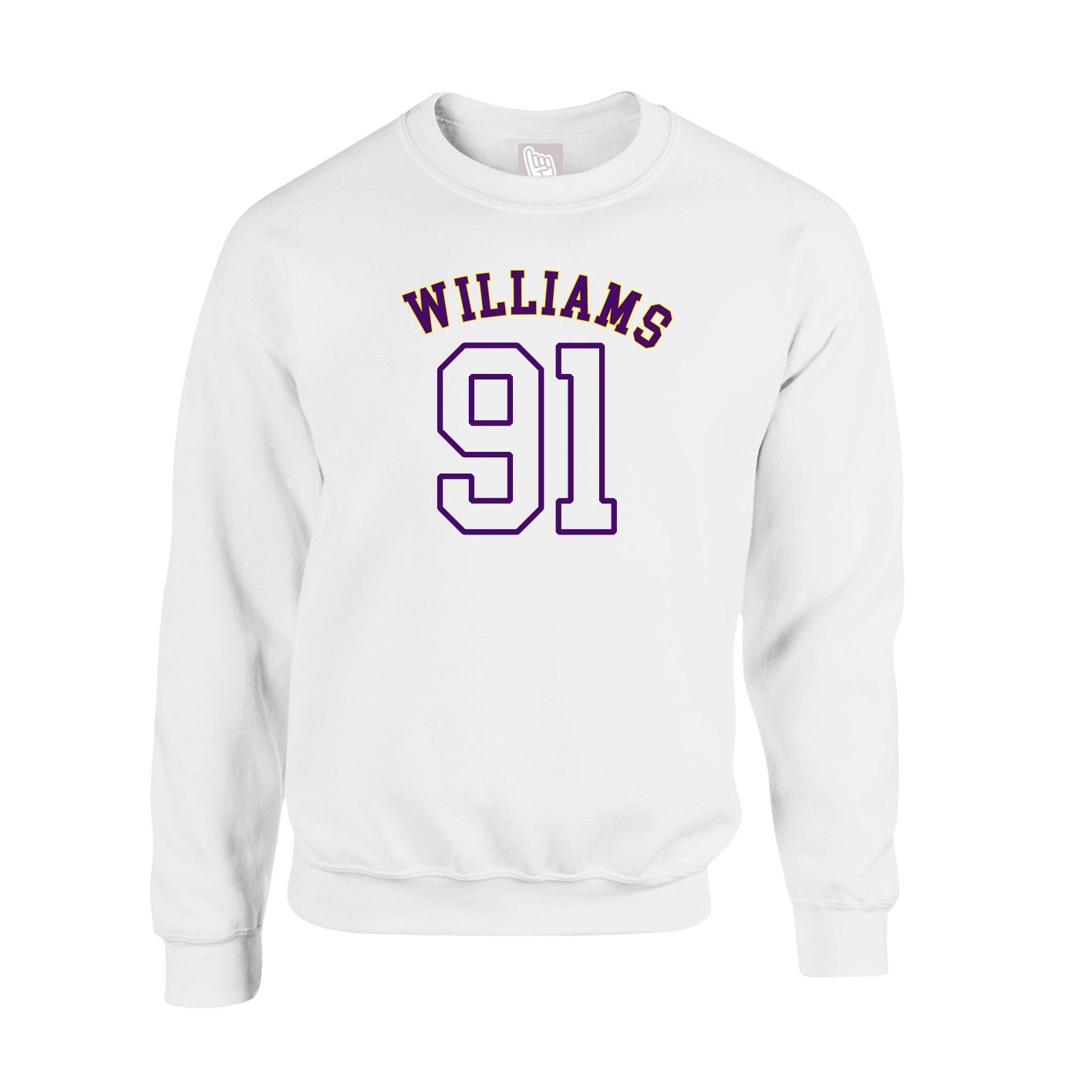 Fleece Crew — Shirsey Arch in White
