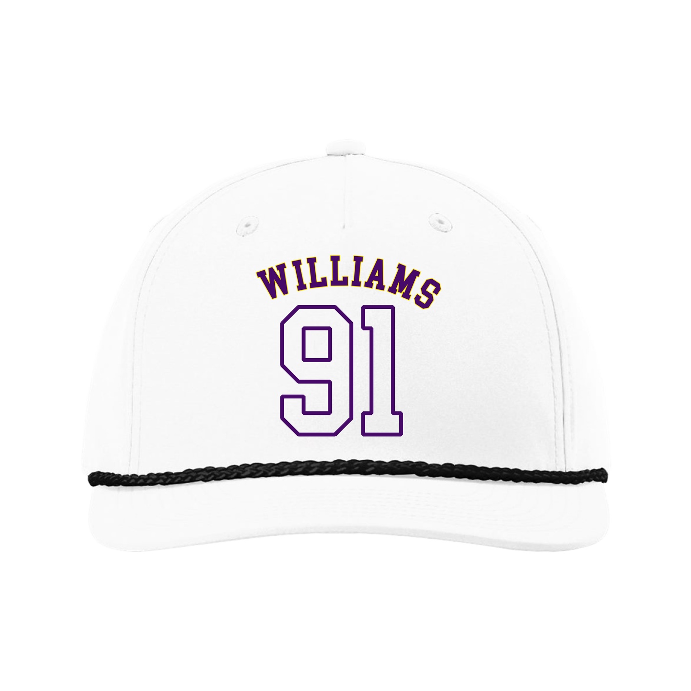Five-Panel Classic Rope Cap — Shirsey Arch in White