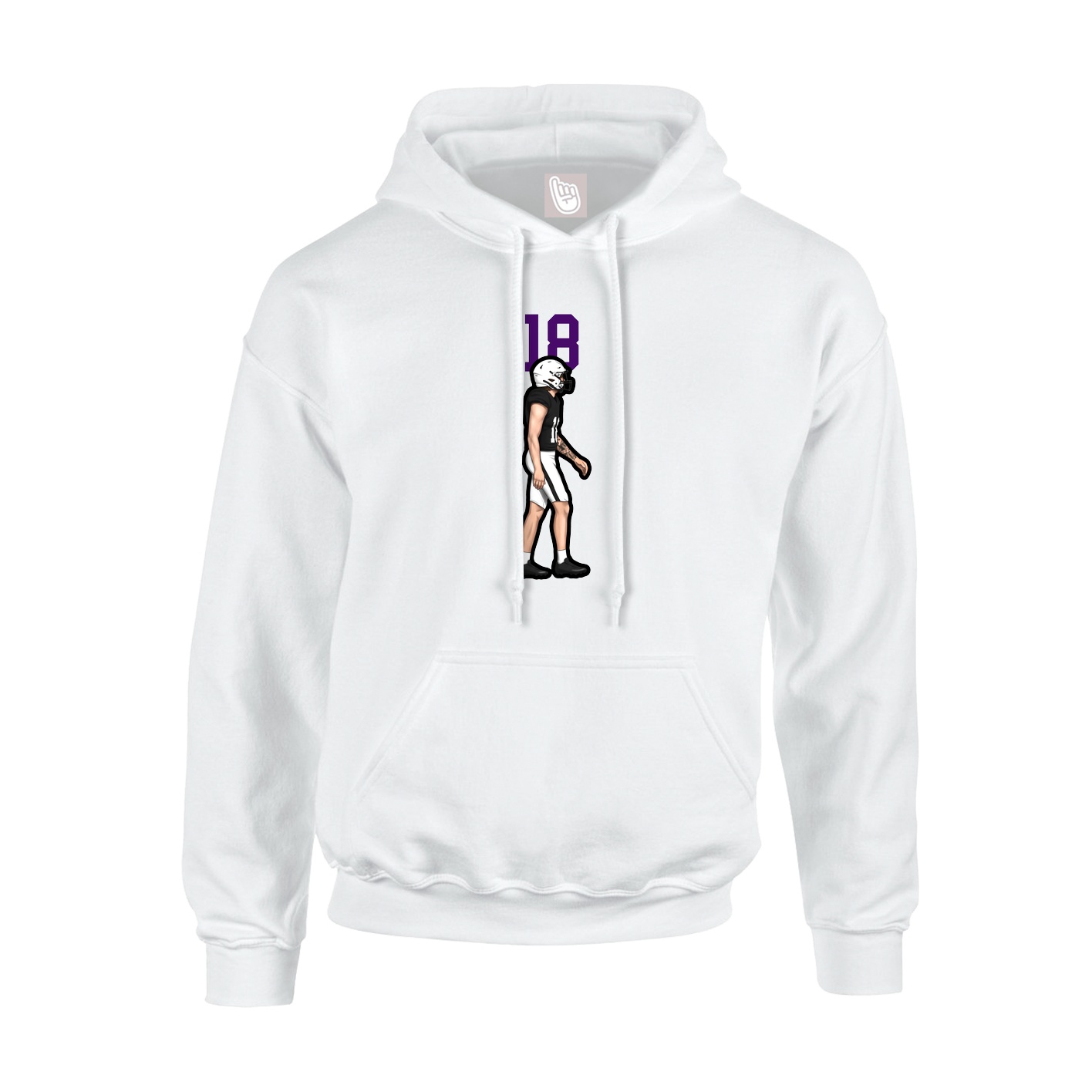 Youth Hoodie — Number Top in White