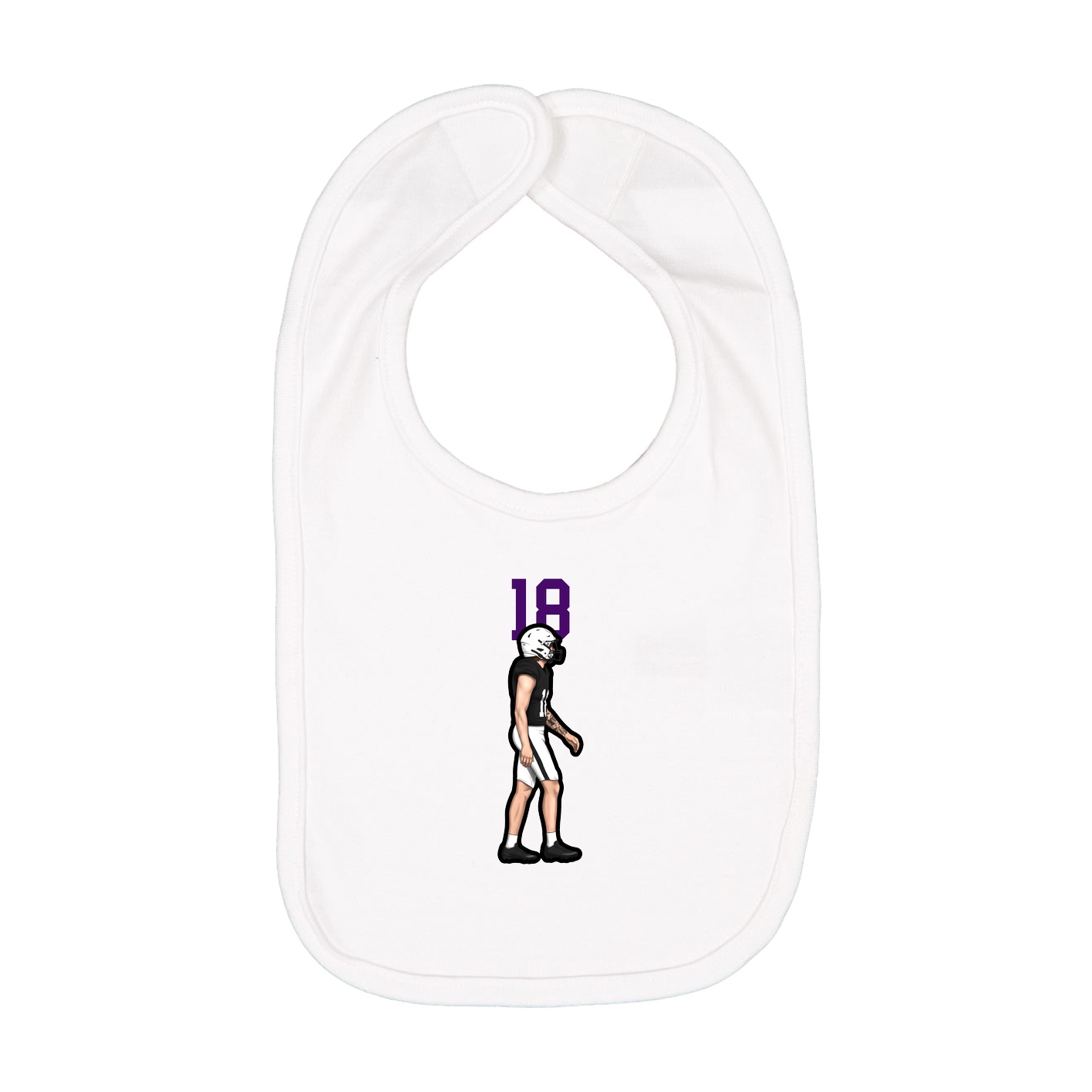 Infant Bib — Number Top in White