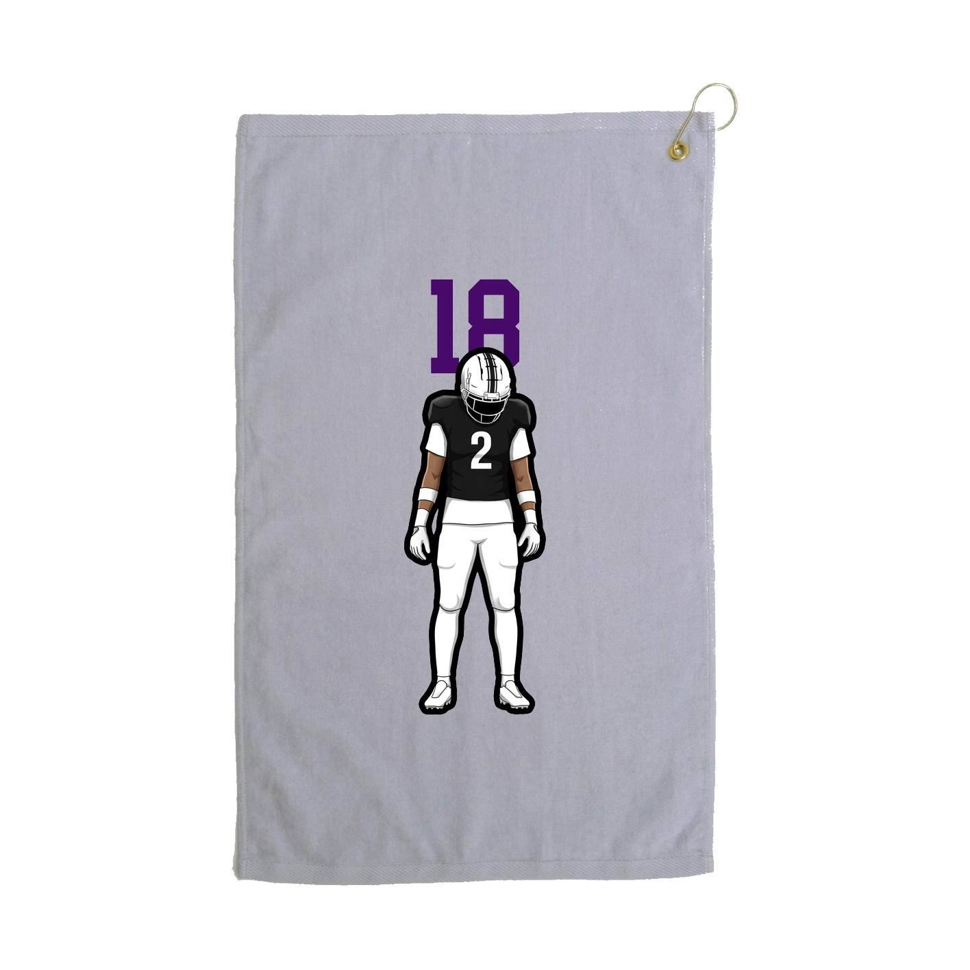 Golf Towel — Number Top in Grey