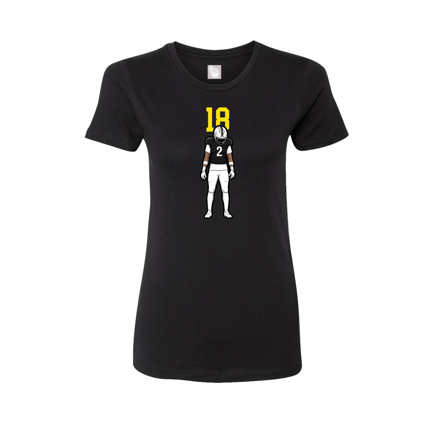 Fitted Women's Tee — Number Top in Black