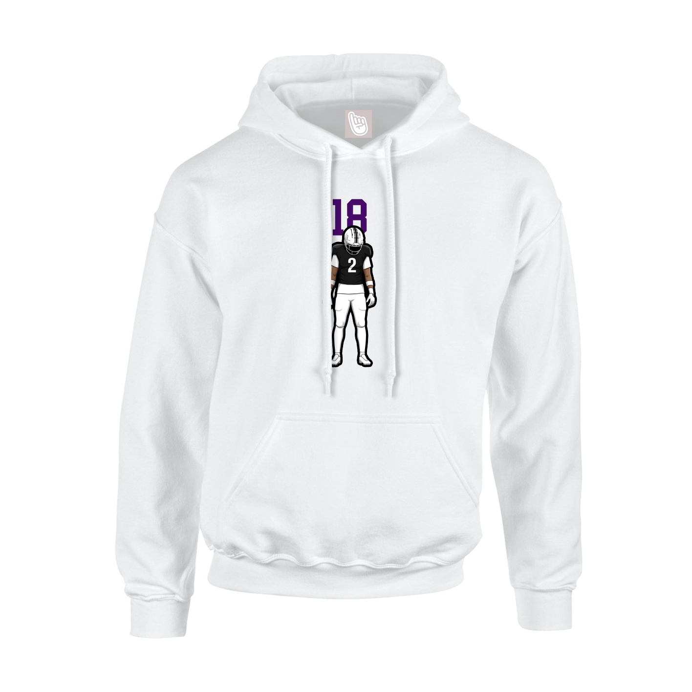 Hoodie — Number Top in White