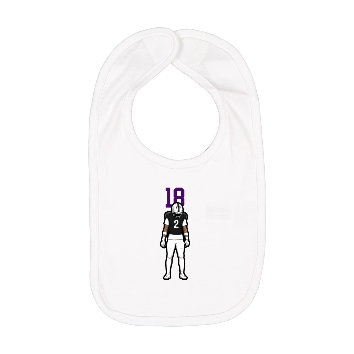 Infant Bib — Number Top in White