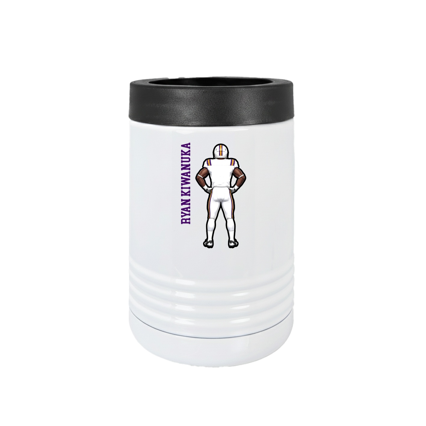 Beverage Holder — Name Vertical in White