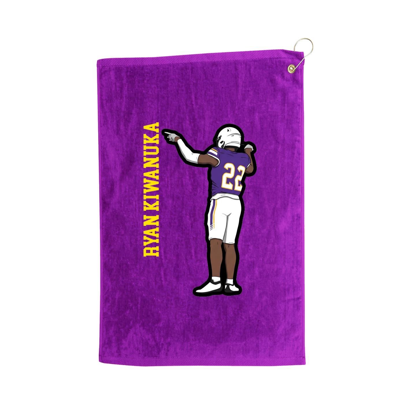 Golf Towel — Name Vertical in Purple