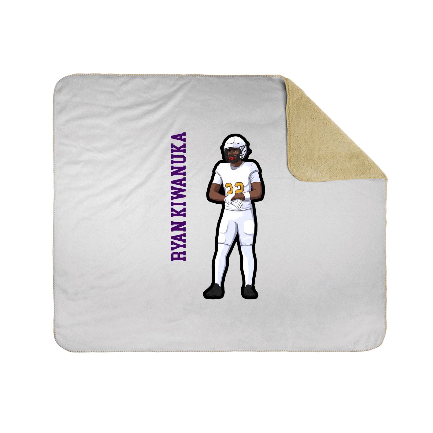 Throw Blanket — Name Vertical in White