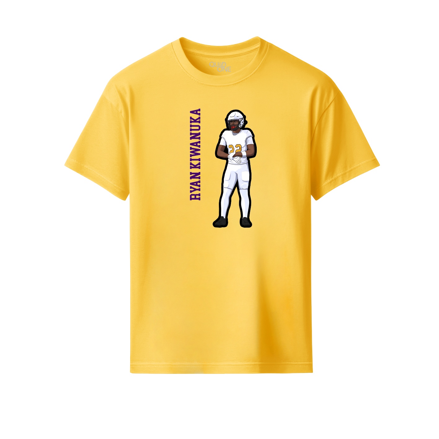 Youth Tee — Name Vertical in Yellow