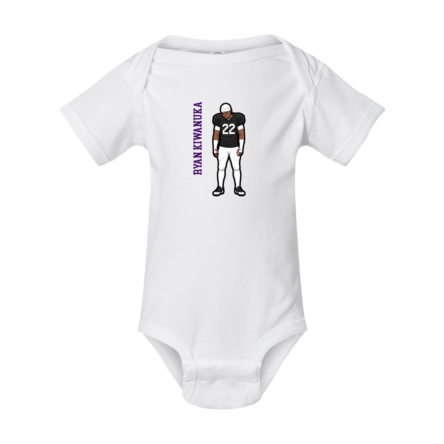 Baby Onesie — Name Vertical in White