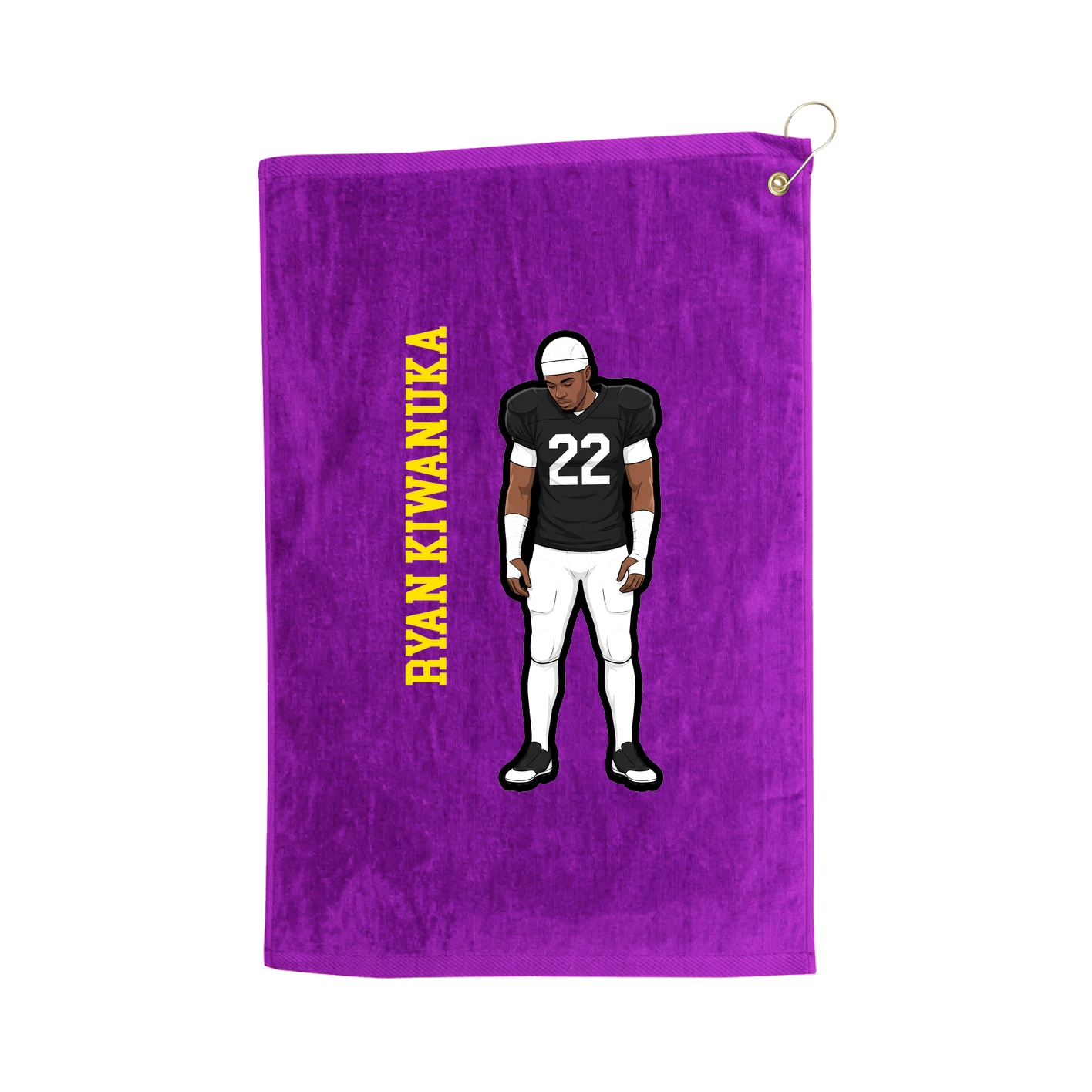Golf Towel — Name Vertical in Purple