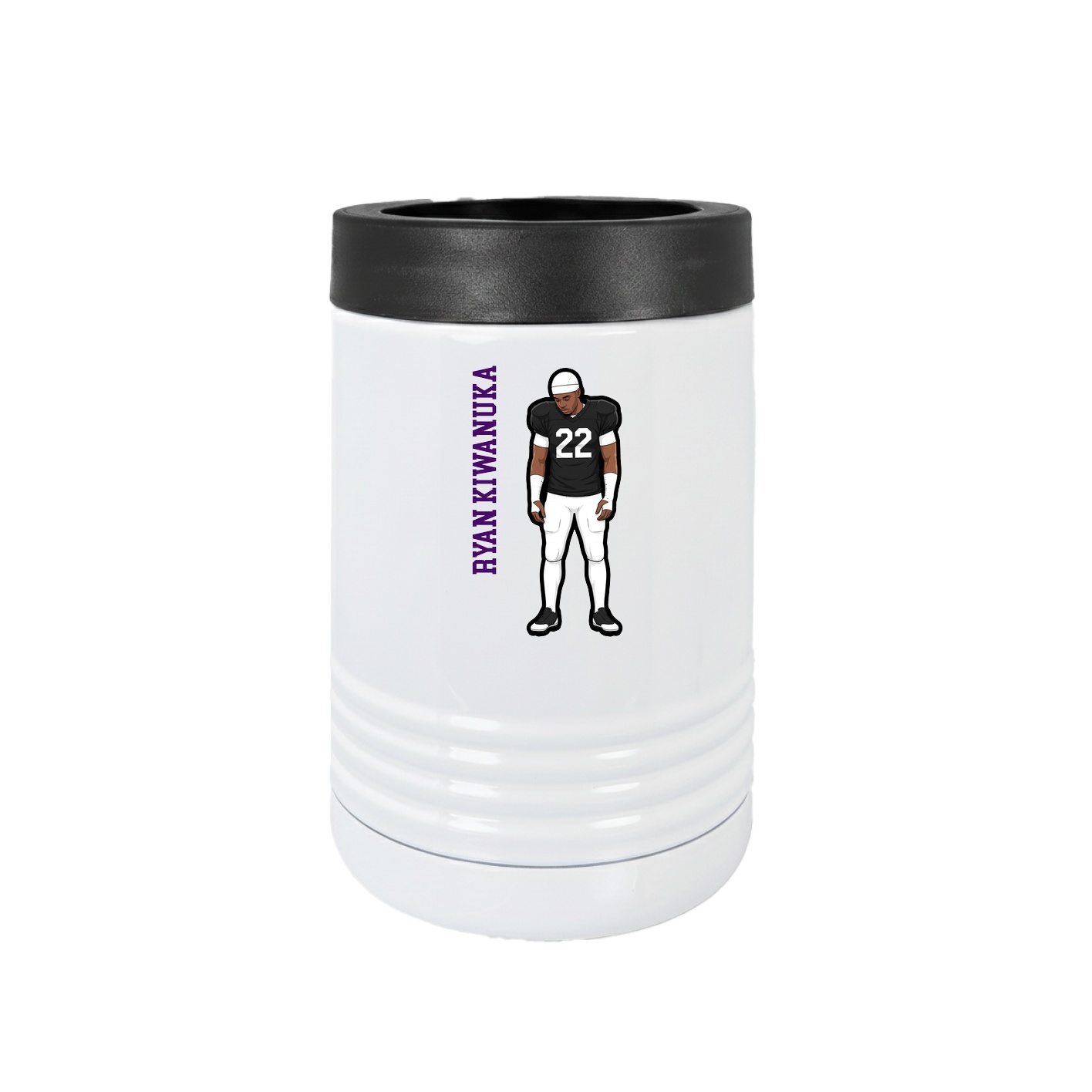 Beverage Holder — Name Vertical in White