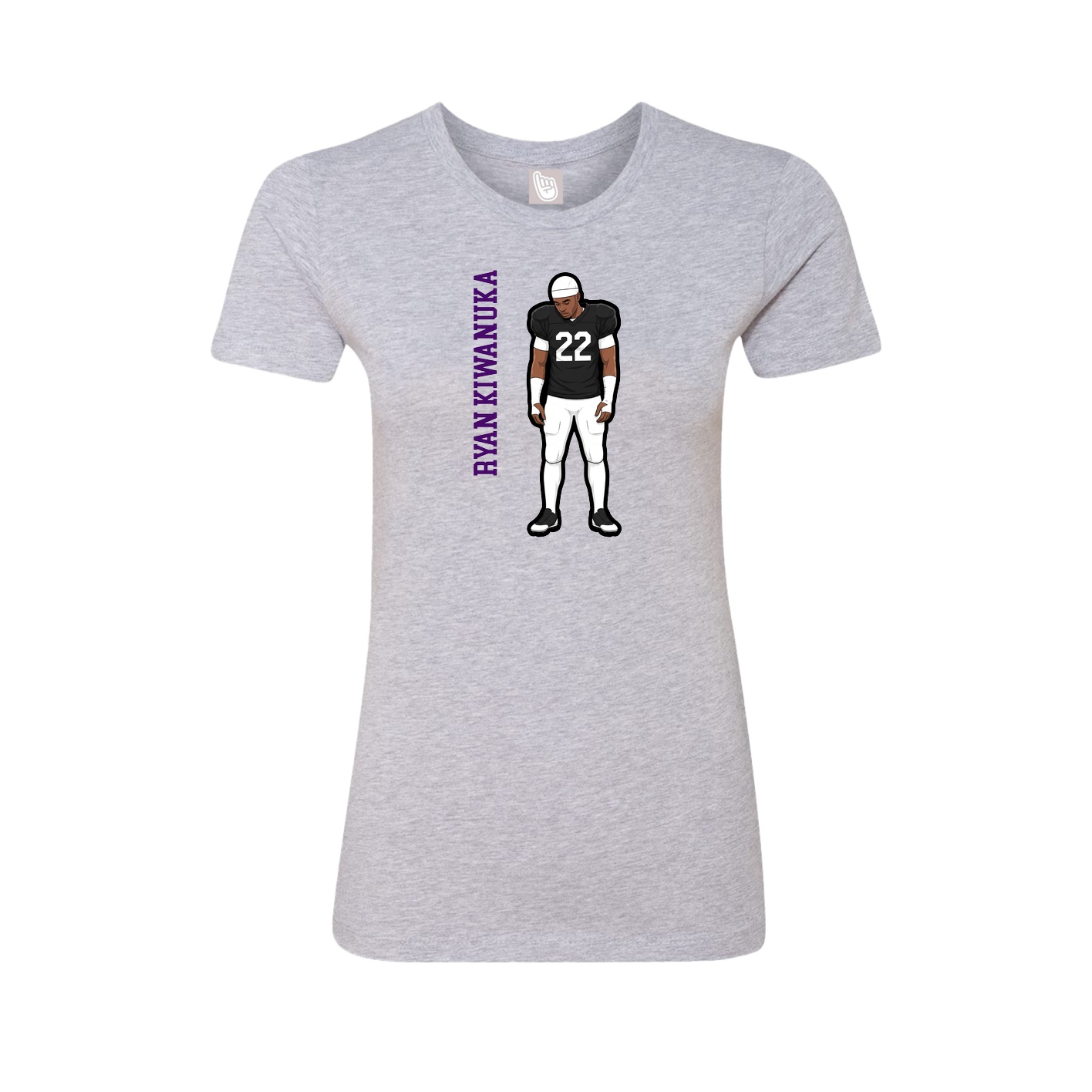 Womens Tee — Name Vertical in Grey