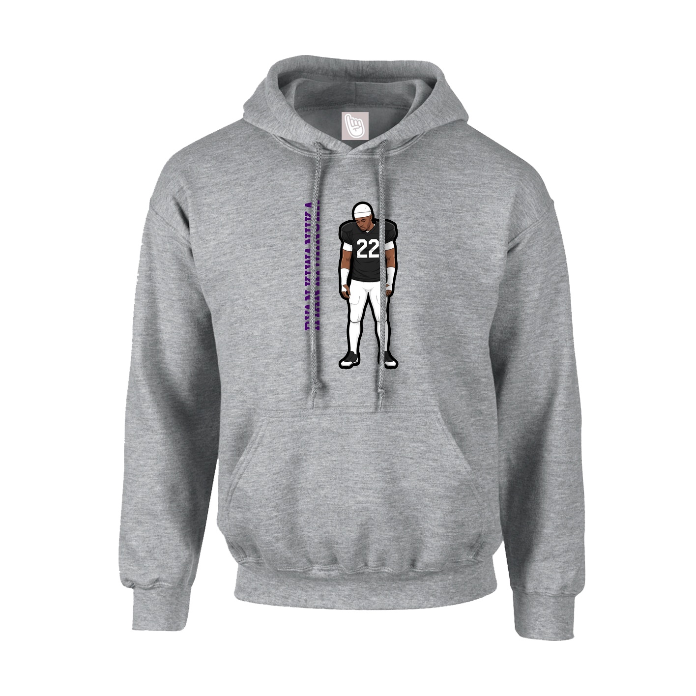 Hoodie — Name Vertical in Grey