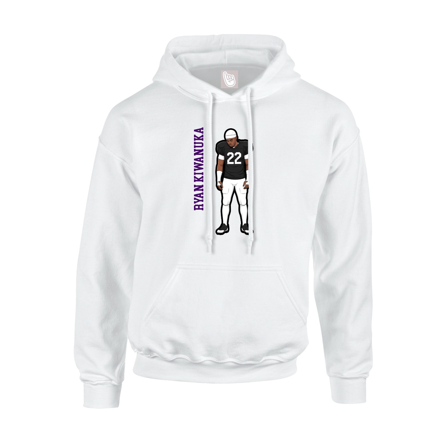 Hoodie — Name Vertical in White