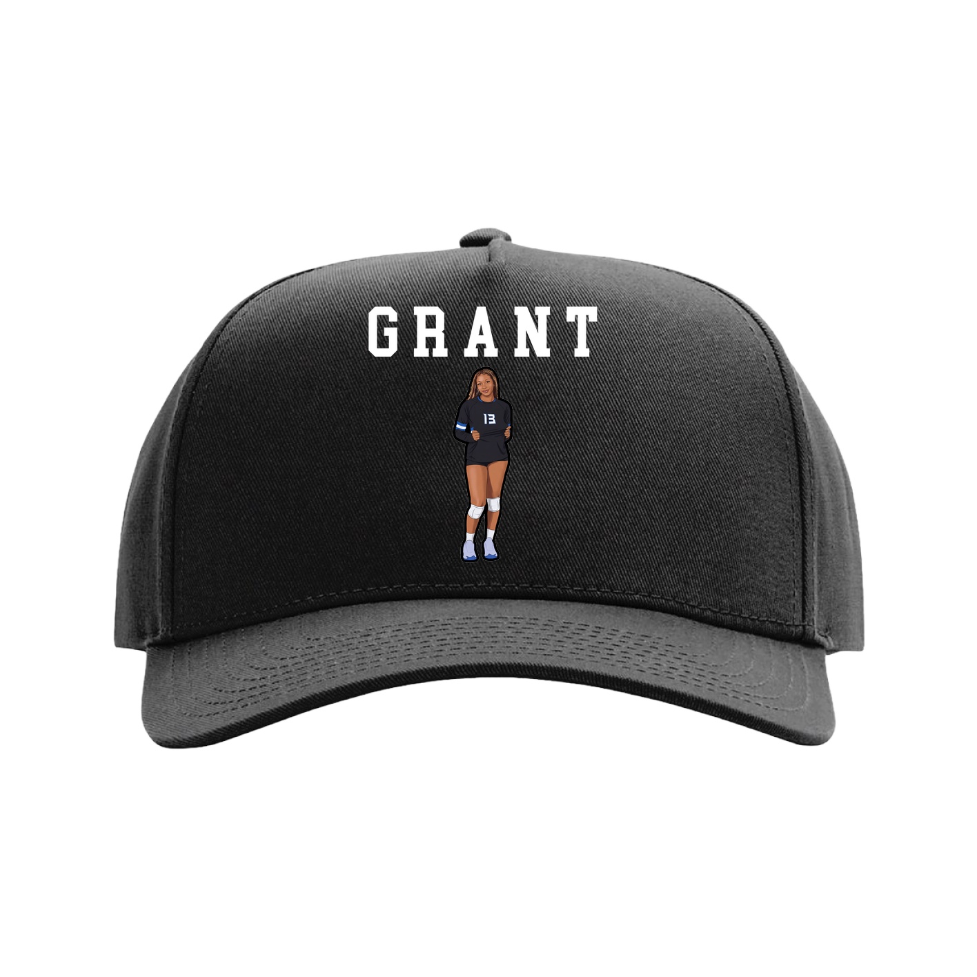 Full Fabric Five-Panel Champ Cap — Shirsey in Black