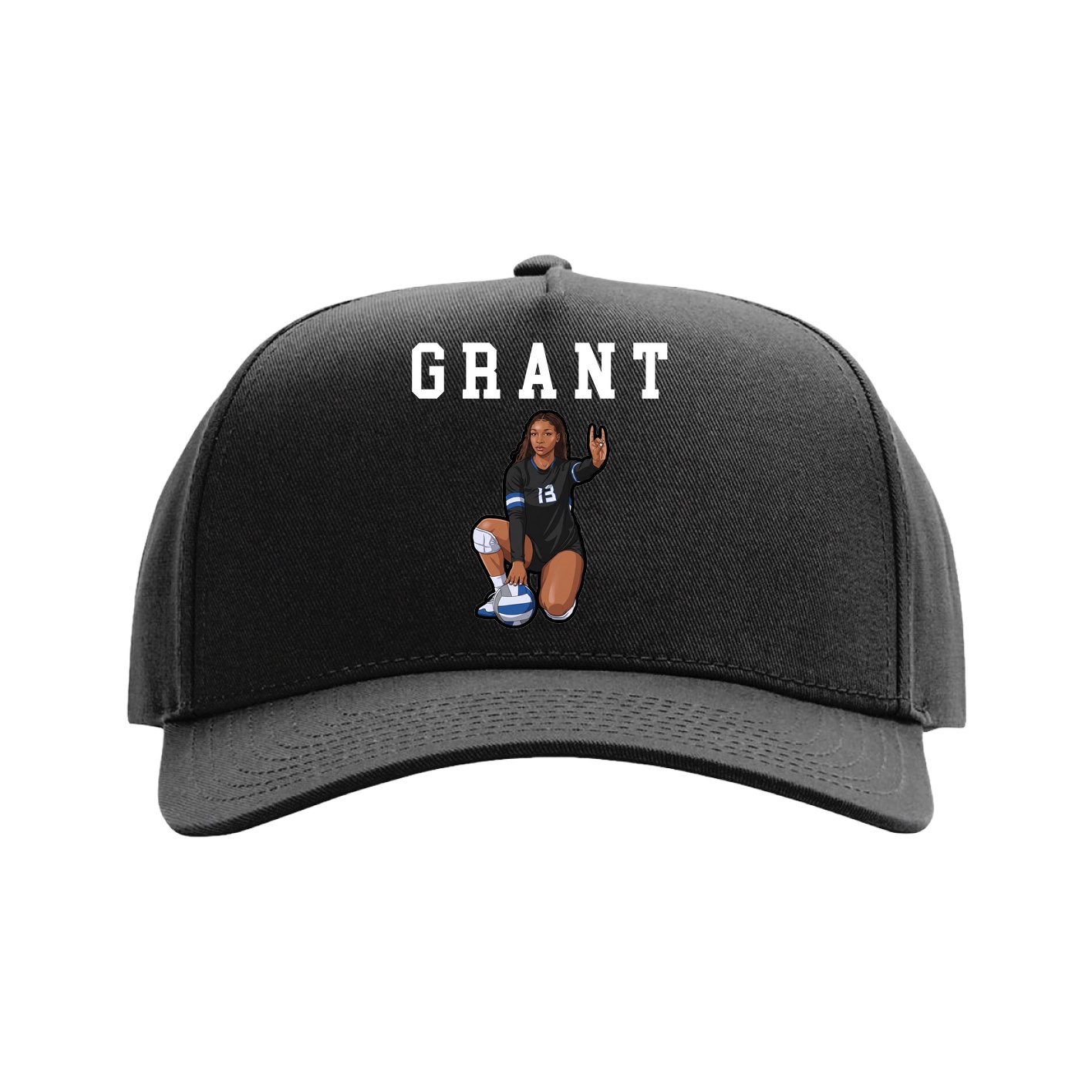Full Fabric Five-Panel Champ Cap — Shirsey in Black