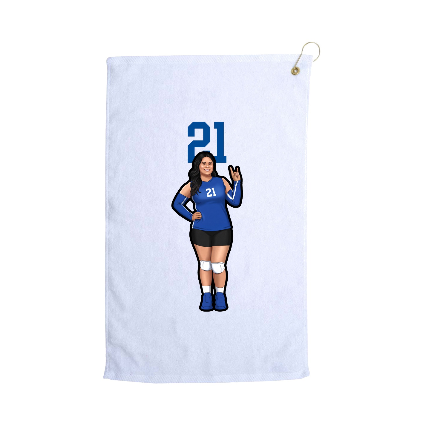 Golf Towel — Number Top in White