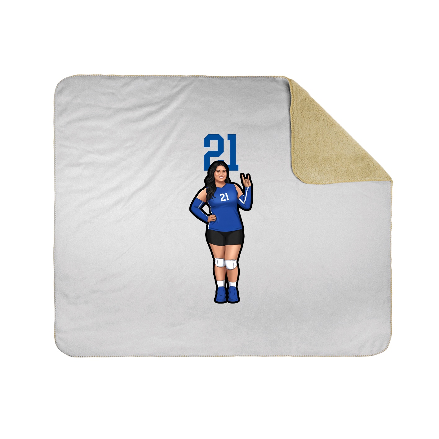 Throw Blanket — Number Top in White