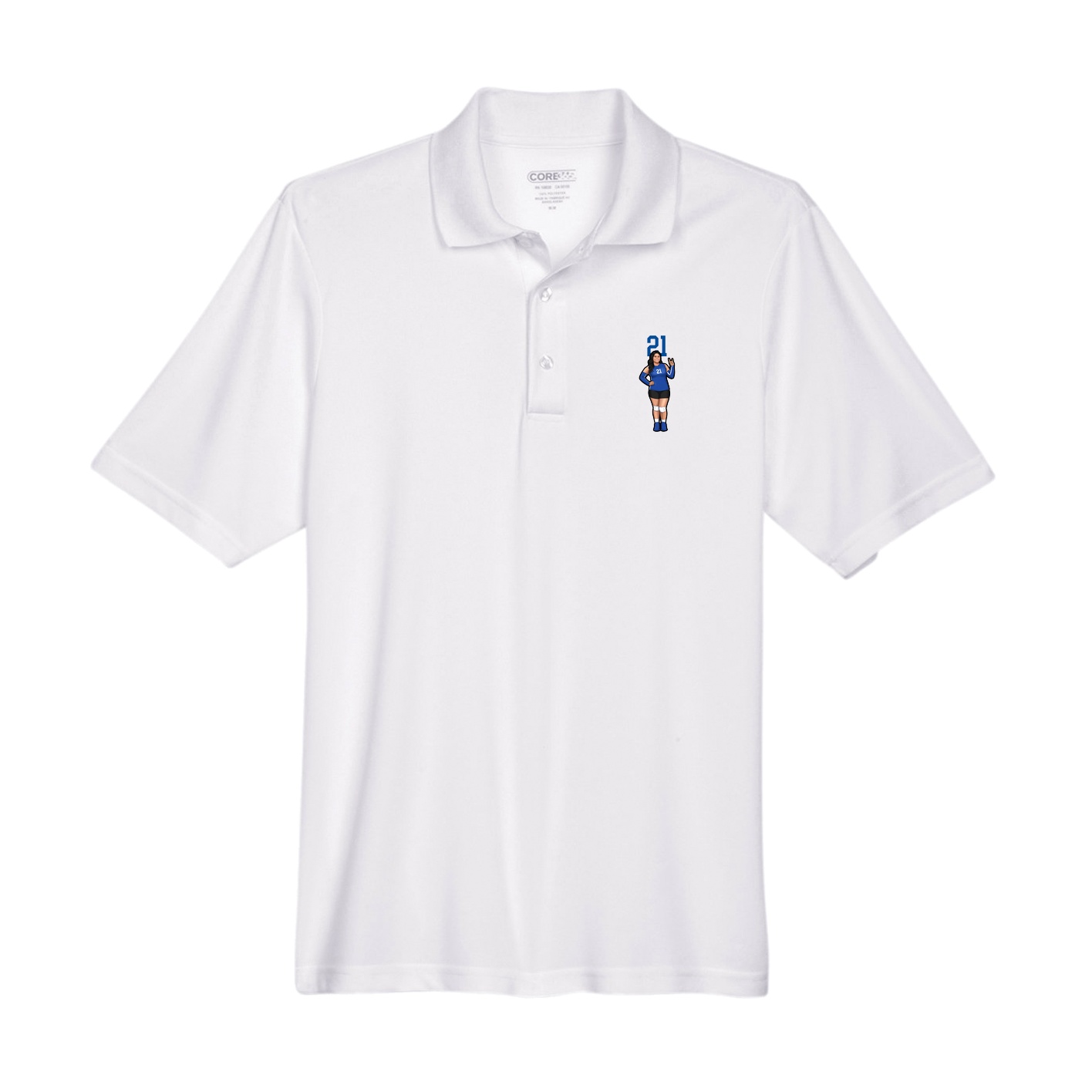Performance Polo — Number Top in White