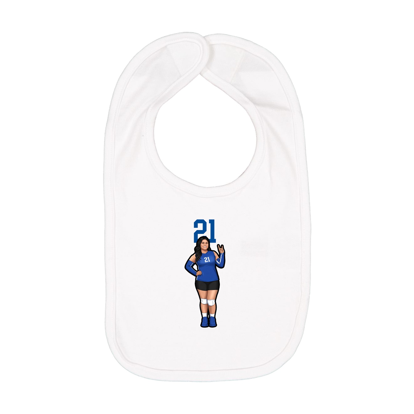Infant Bib — Number Top in White