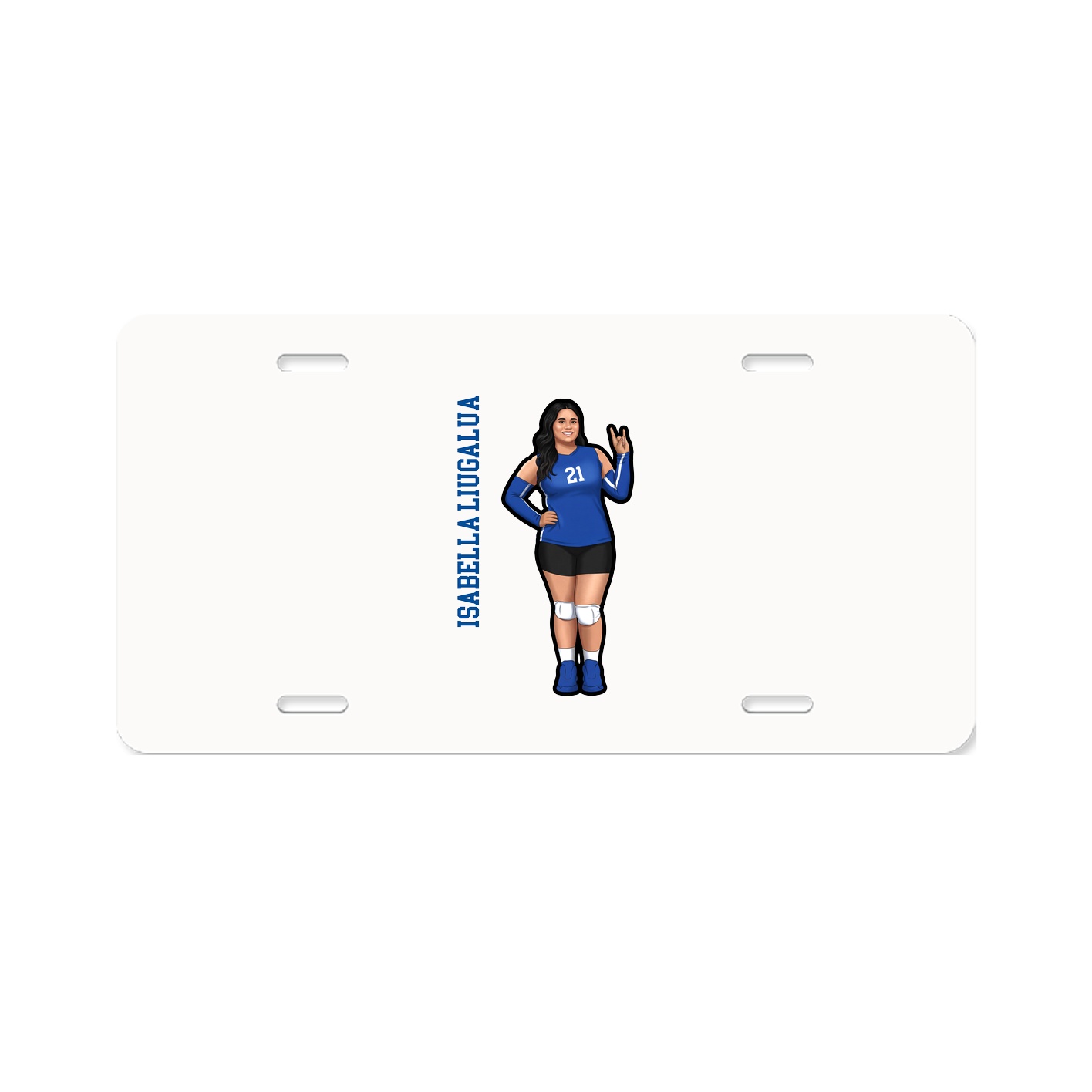 License Plate — Name Vertical in Classic
