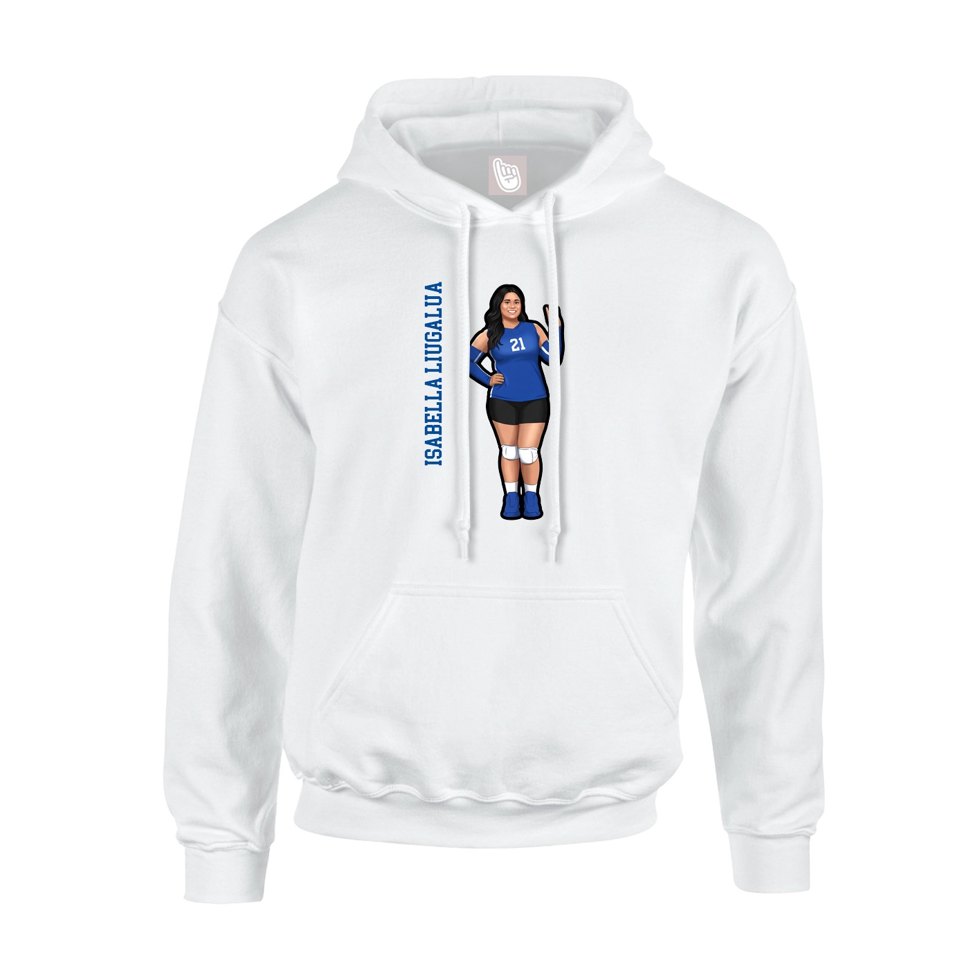 Youth Hoodie — Name Vertical in White